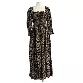 Ganni Leopard Print Maxi Dress XS