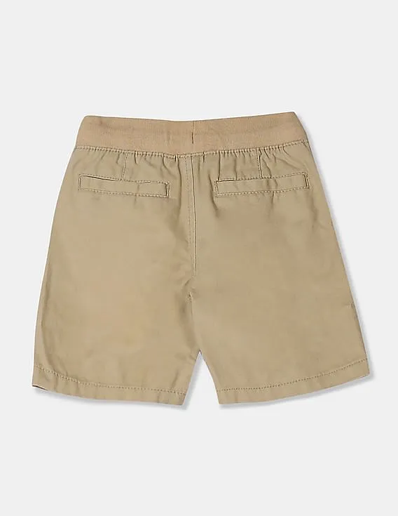 GAP Boys Khaki Drawstring Waist Solid Twill Pull On Shorts - Comfortable Boys' Shorts Selection