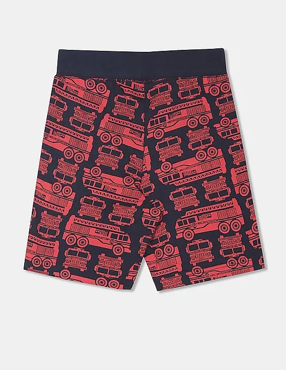 GAP Boys Navy And Red Drawstring Waist Printed Shorts - Colorful Boys' Shorts Collection