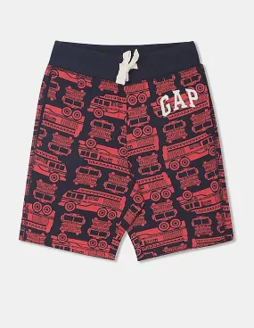 GAP Boys Navy And Red Drawstring Waist Printed Shorts - Colorful Boys' Shorts Collection