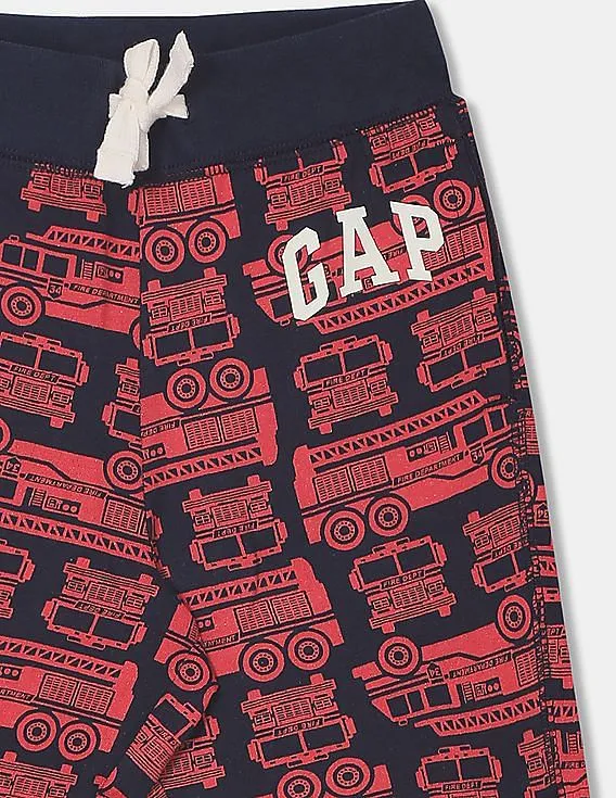 GAP Boys Navy And Red Drawstring Waist Printed Shorts - Colorful Boys' Shorts Collection