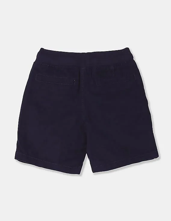 GAP Boys Navy Drawstring Waist Solid Twill Pull On Shorts - Trendy Boys' Shorts Online