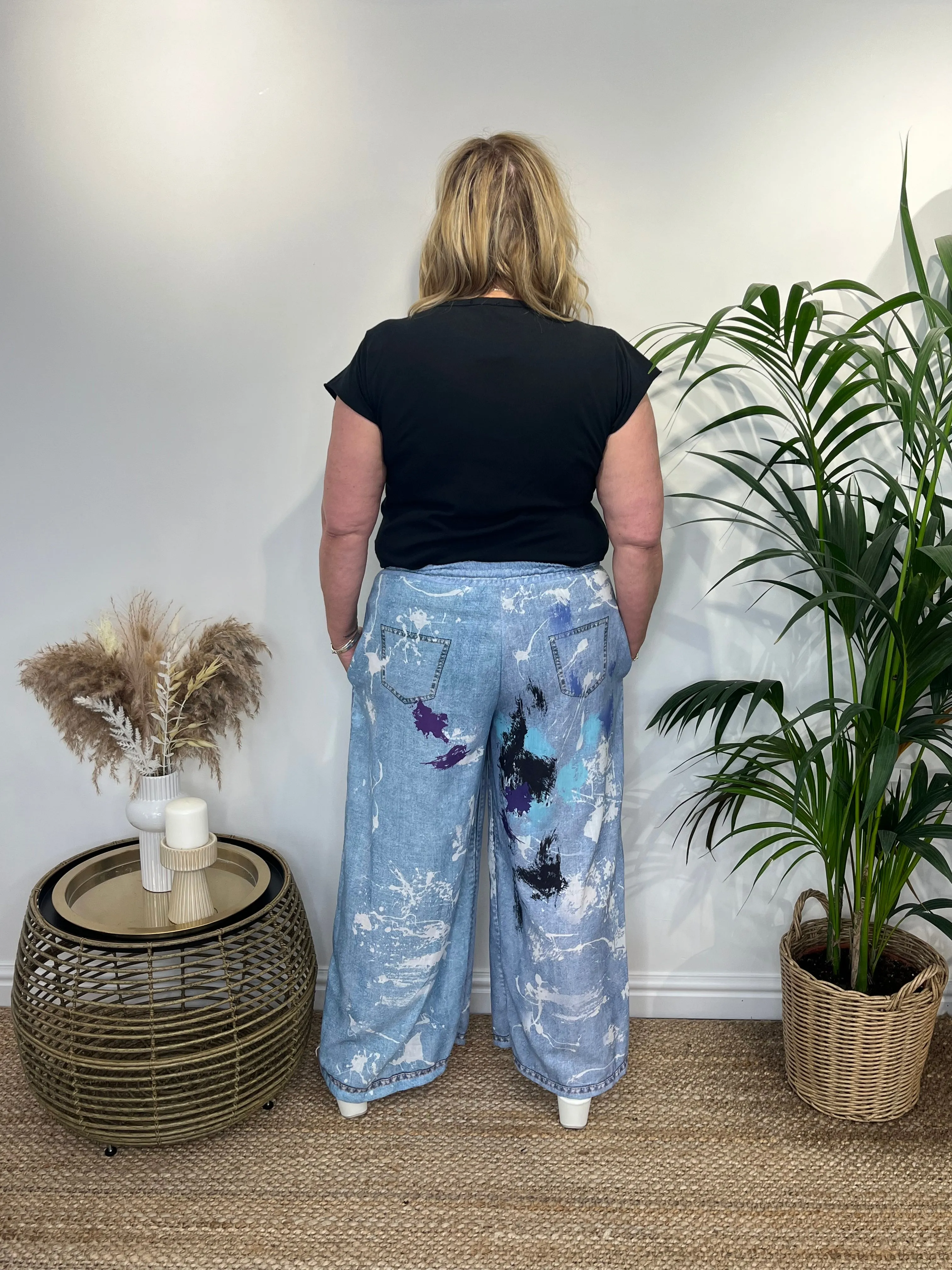 GEORGIE Flared Trouser with Graffiti Design