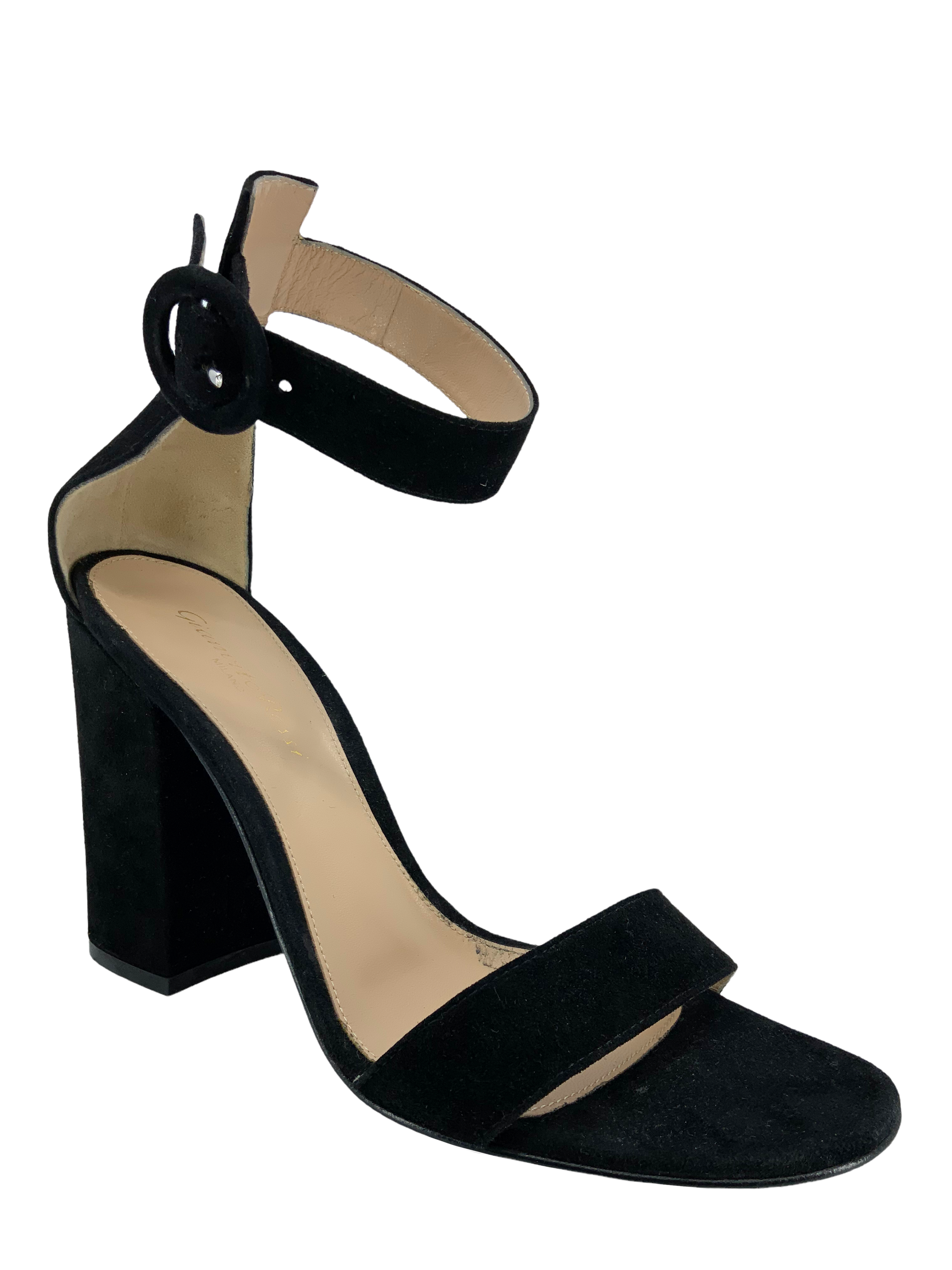 Gianvito Rossi Versilia 100 Suede Sandals, Size 8.