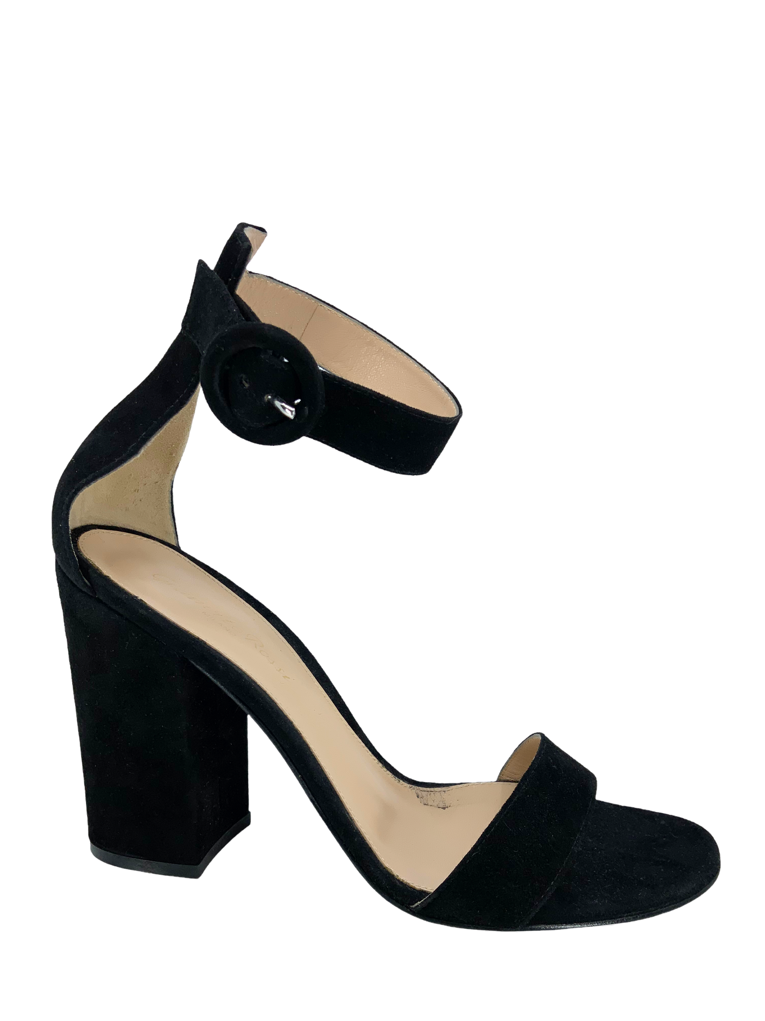 Gianvito Rossi Versilia 100 Suede Sandals, Size 8.