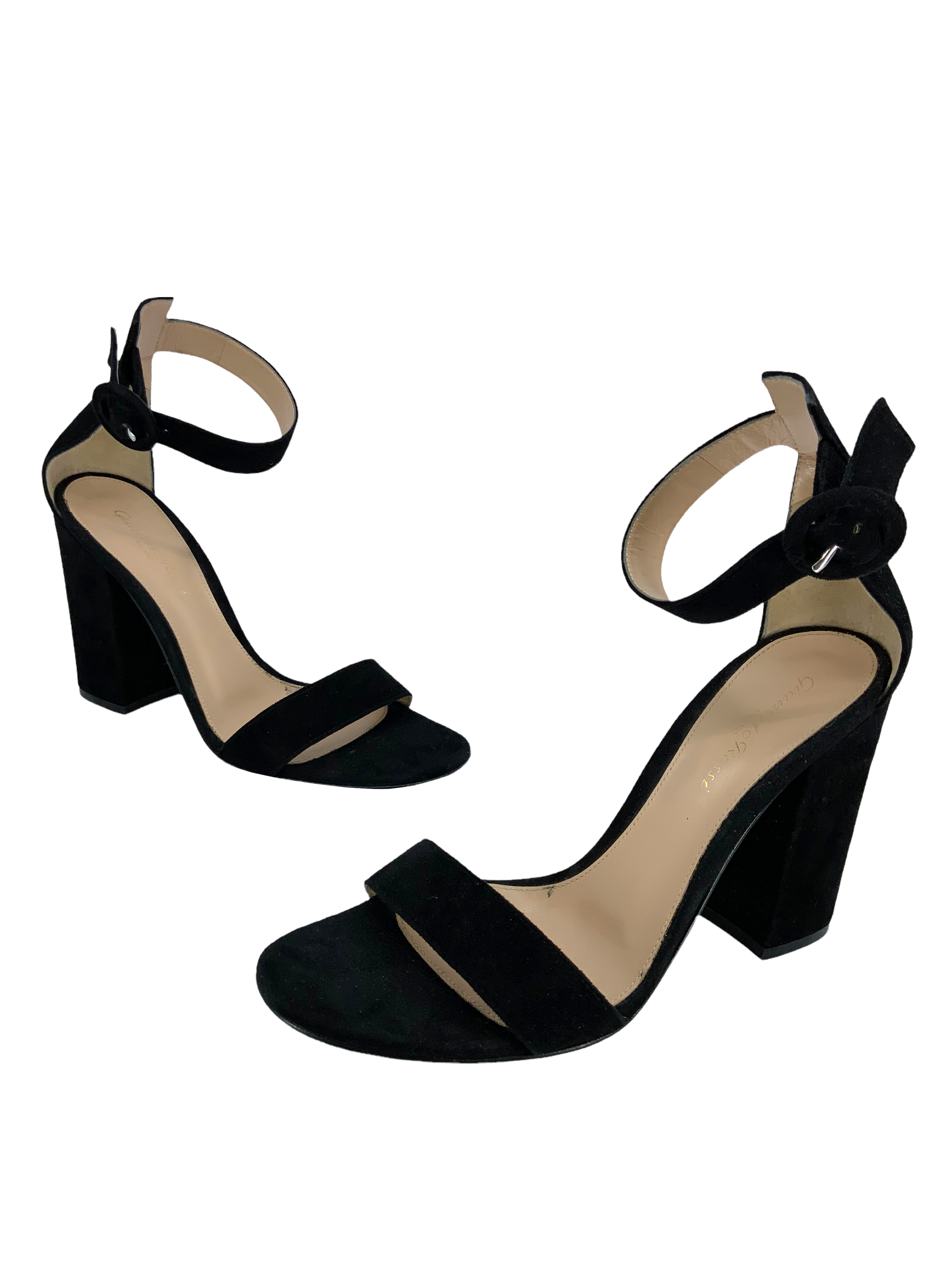 Gianvito Rossi Versilia 100 Suede Sandals, Size 8.