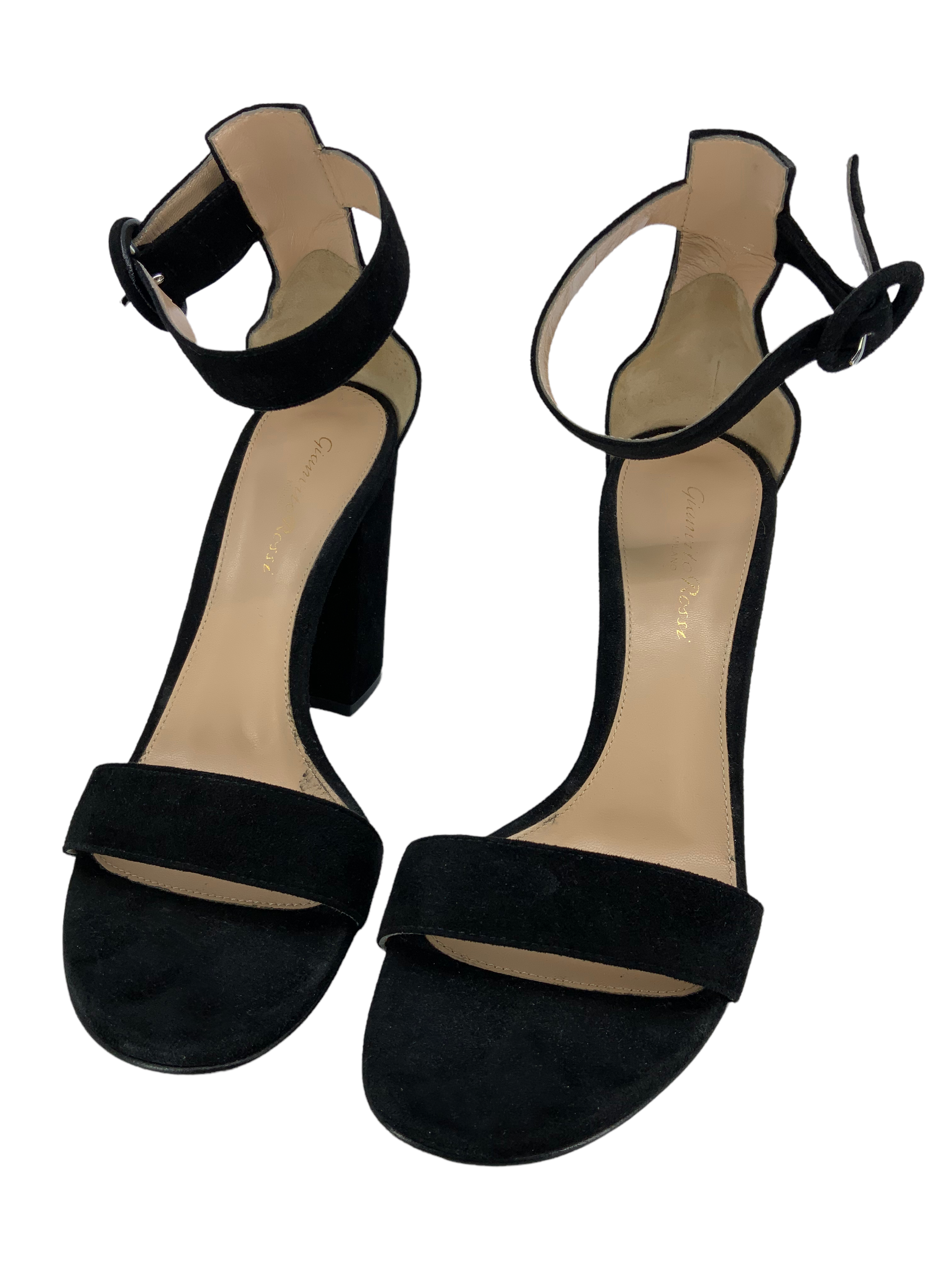 Gianvito Rossi Versilia 100 Suede Sandals, Size 8.