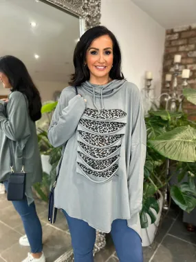 Distressed Grey Animal Sweatshirt - Kellie