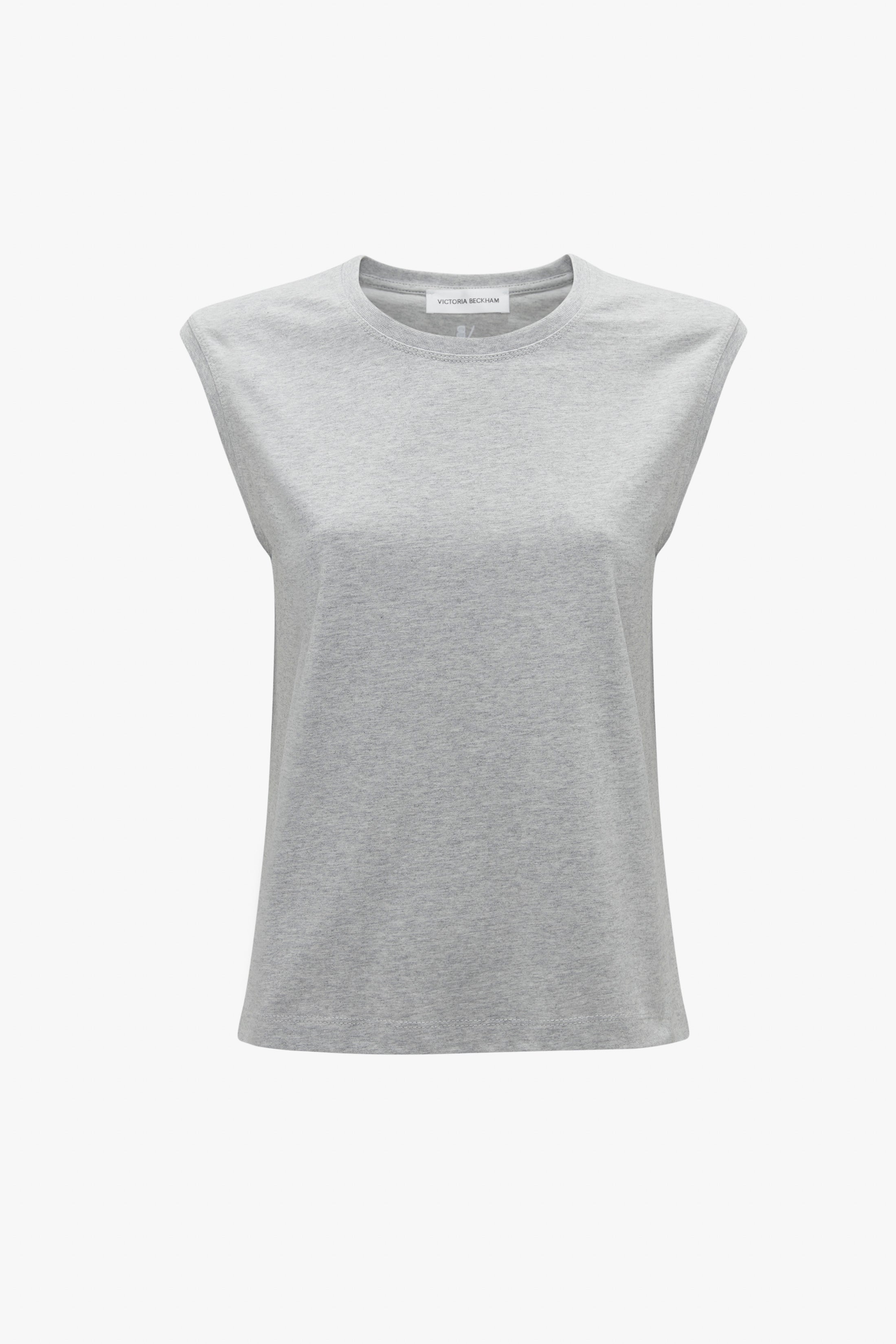 Grey Marl Sleeveless T-Shirt