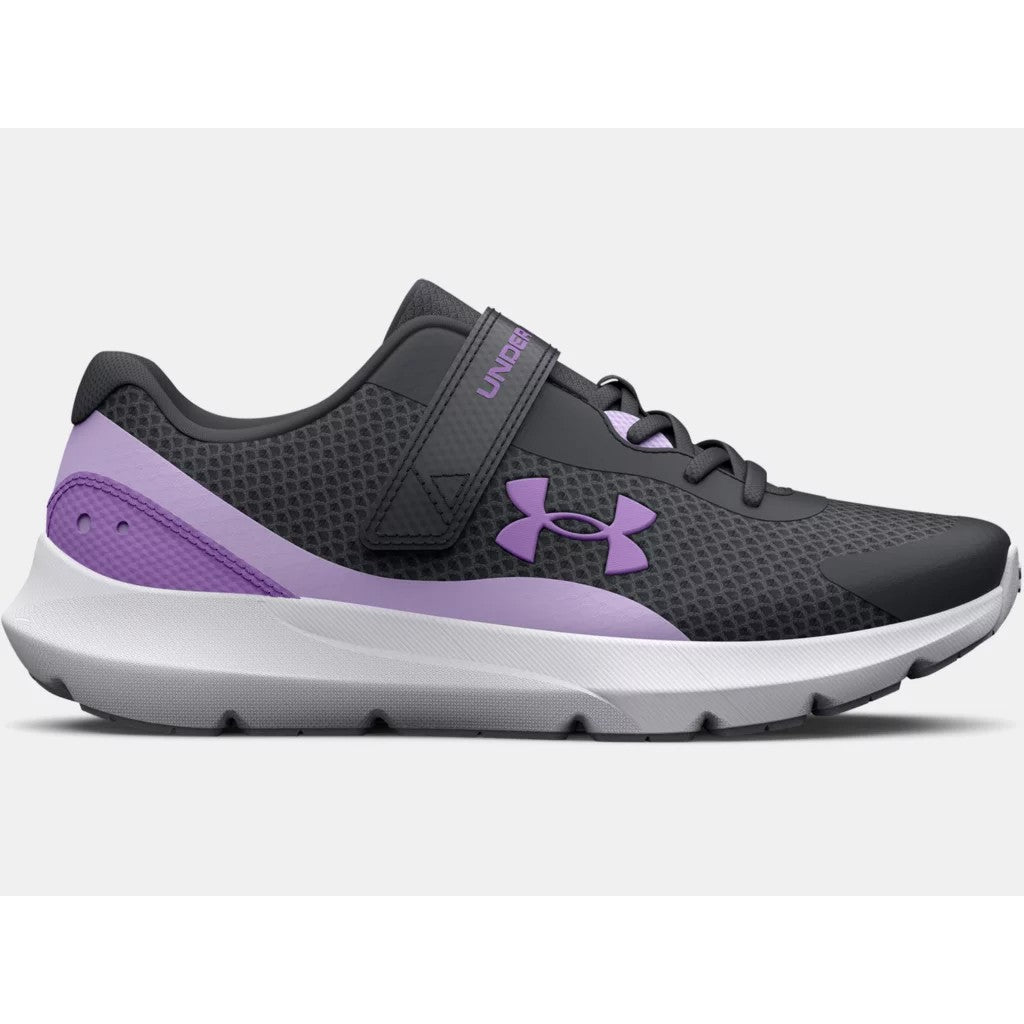 Grey/Purple Children's Sneaker - Under Armour Jet Surge 3 A/C