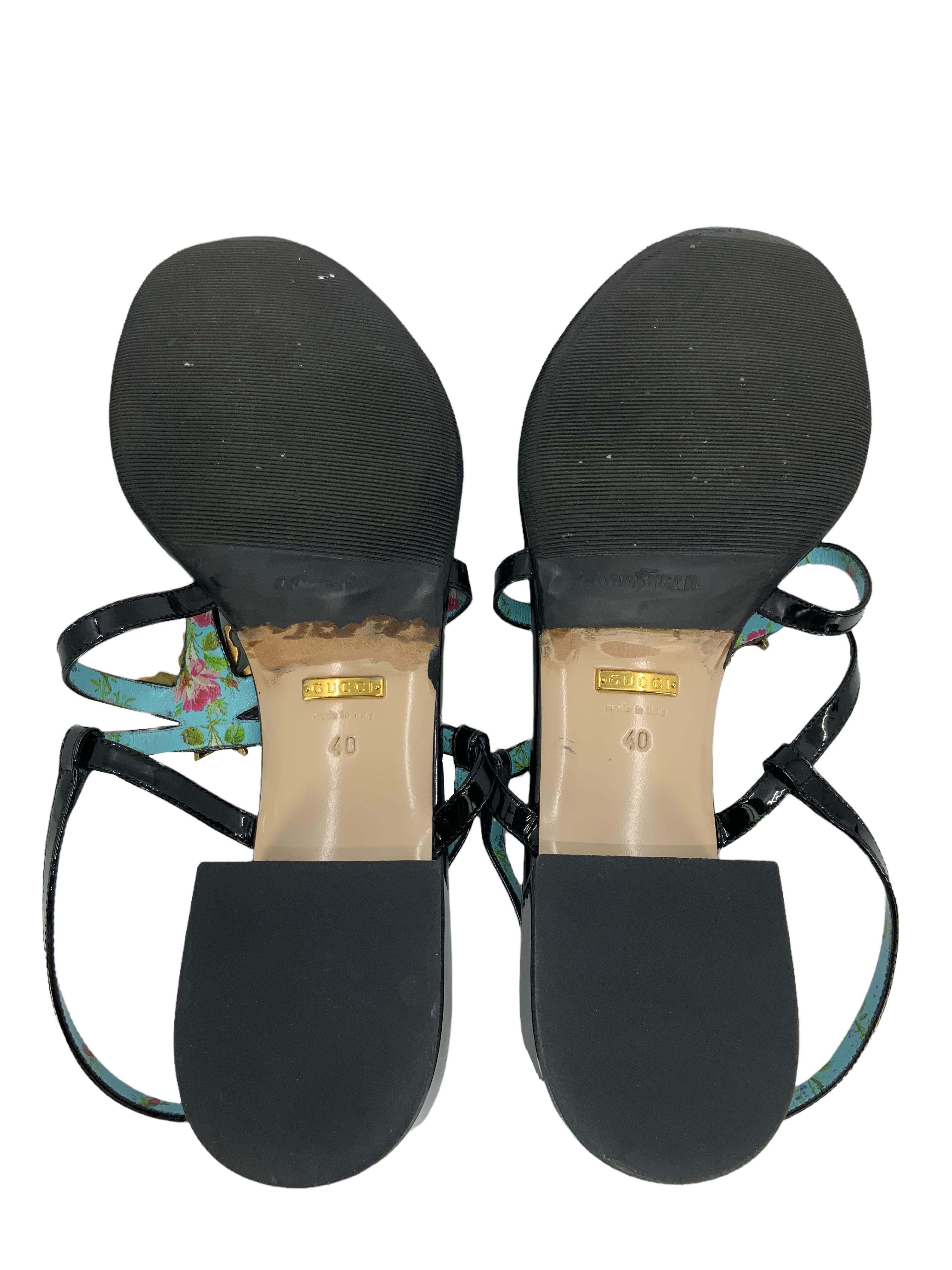 GUCCI Bee Thong Sandals | Patent Calfskin | Size 10