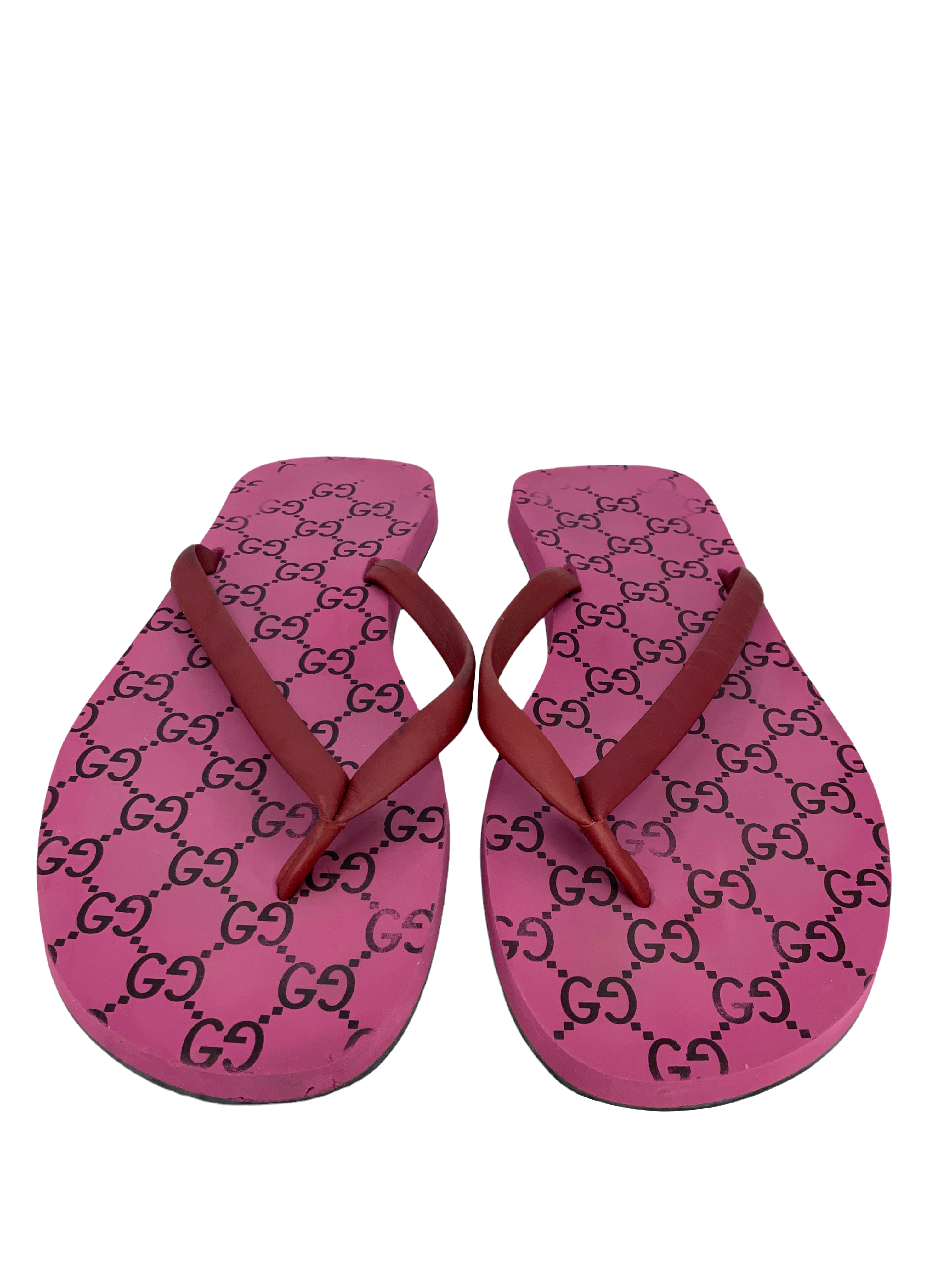 Gucci GG Monogram Flip Flop Sandals 9.5