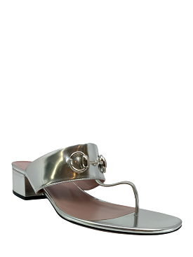 Gucci Patent Leather Horsebit Thong Sandals Size 9 - Buy Now