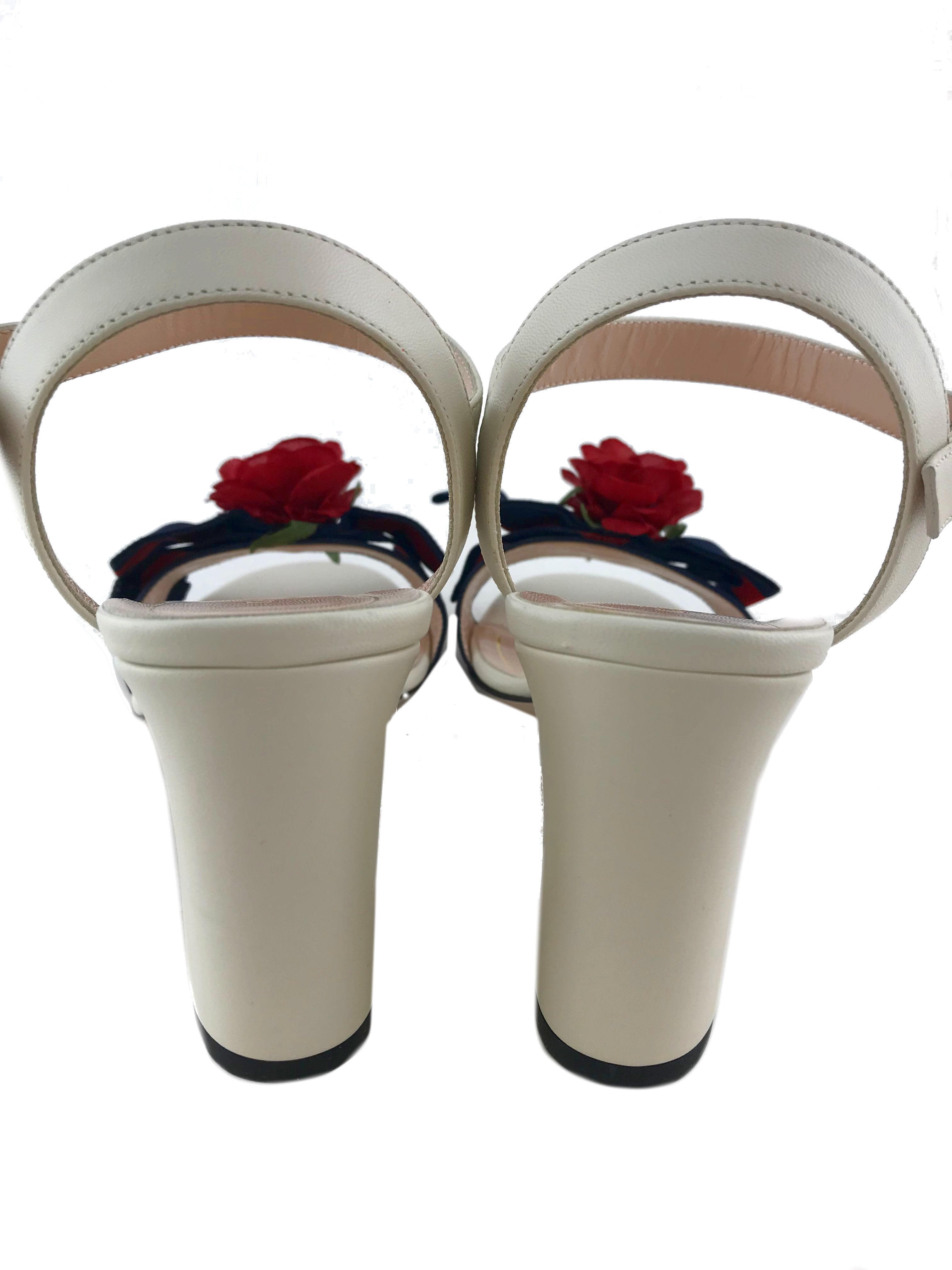 Gucci Silk Flower Sandals - Size 7