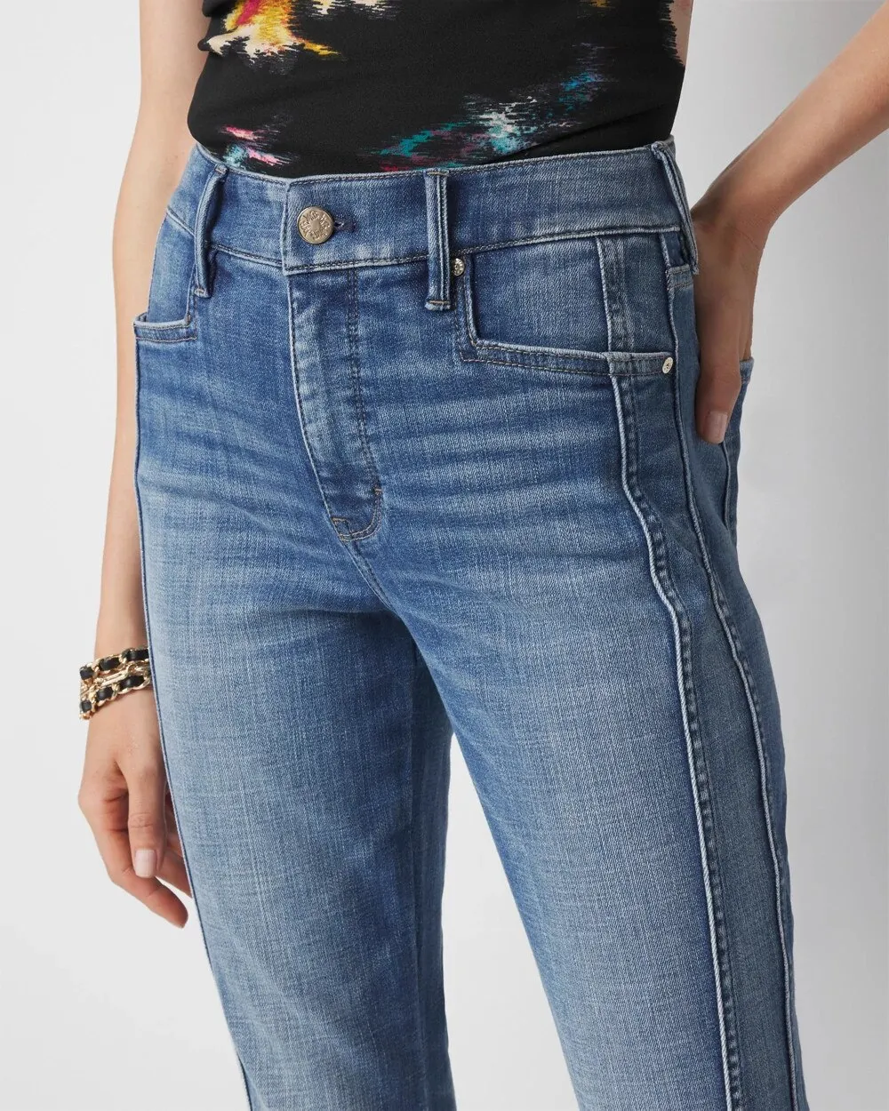 High-Rise Novelty Pocket Flare Jeans in Everyday Soft Denim