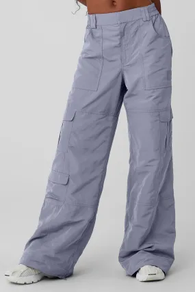 High-Waisted Ski-Moto Puffer Pants - Fog