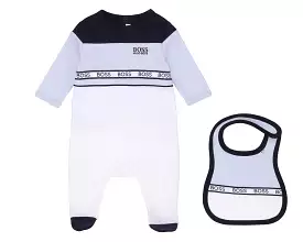 Hugo Boss Baby J98292 V21 Pale Blue All In One Bib Set