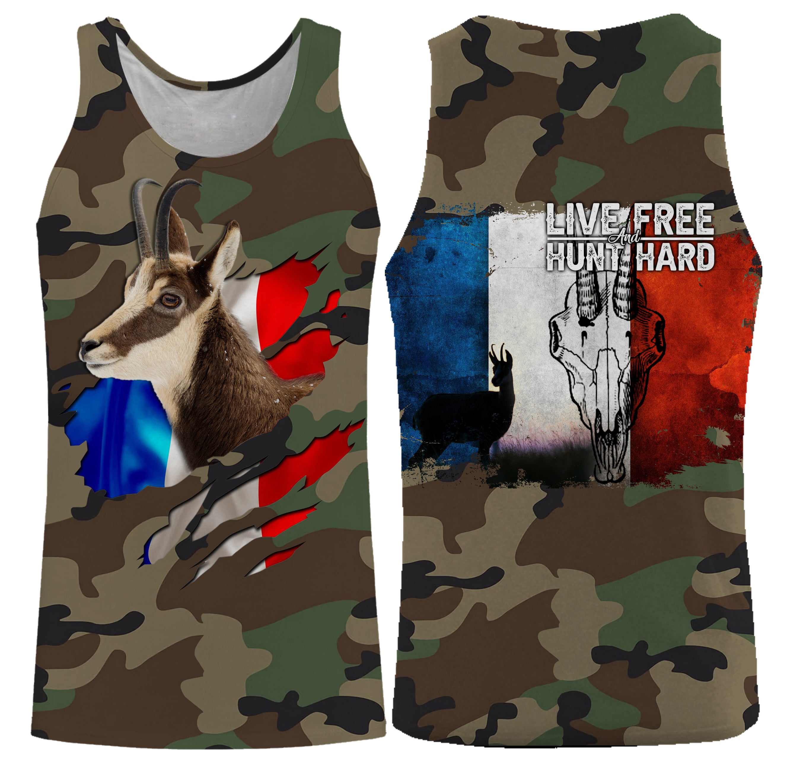 Hunting Chamois, Military Camouflage Hunting, Hunting Gift, Live Free - Hunt Hard, T-Shirt, Hooded Sweatshirt, Clothing