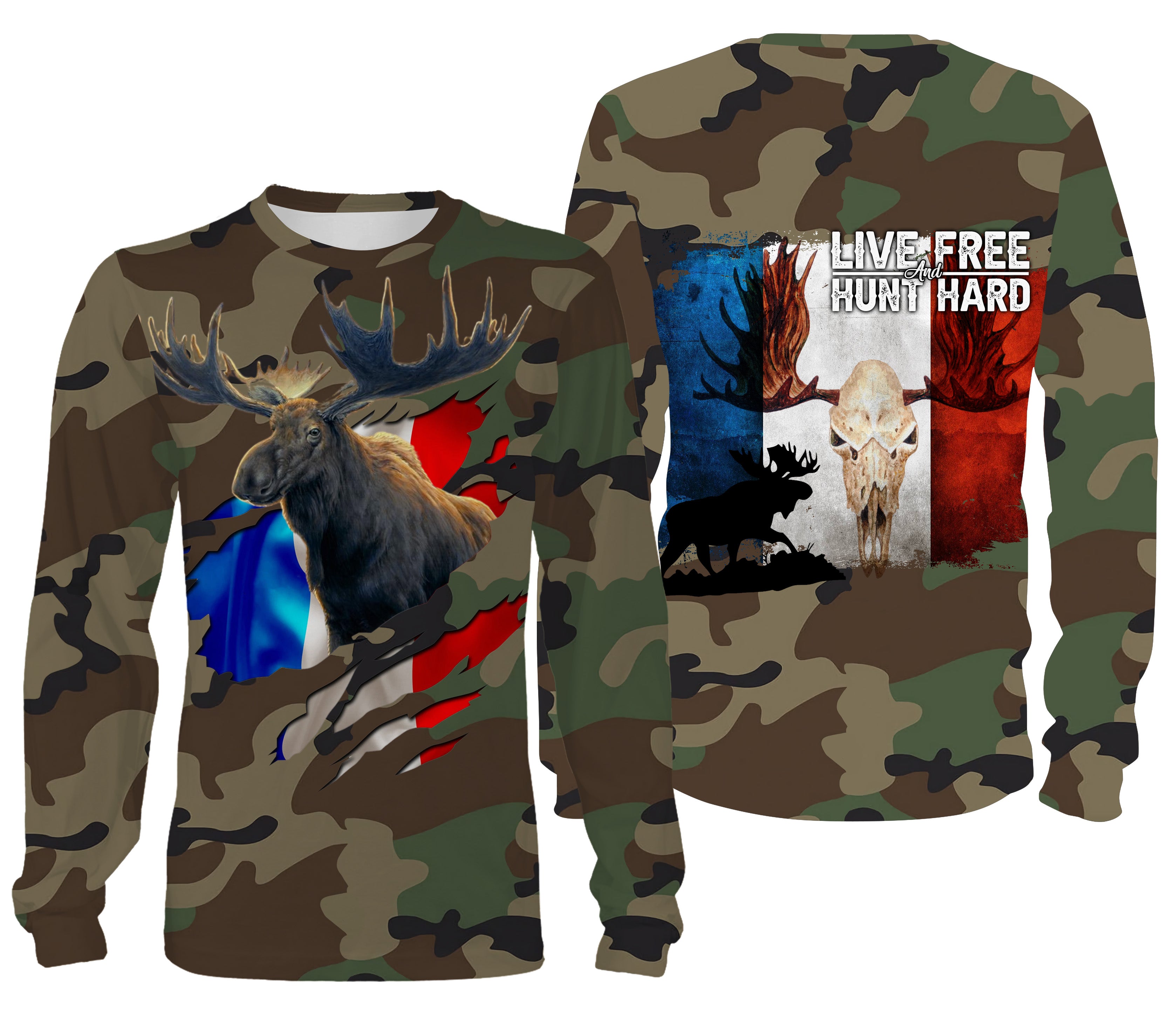 Hunting Deer, Military Camo Hunting, Hunting Gift, Live Free - Hunt Hard, T-Shirt, Hoodie, Anti Apparel