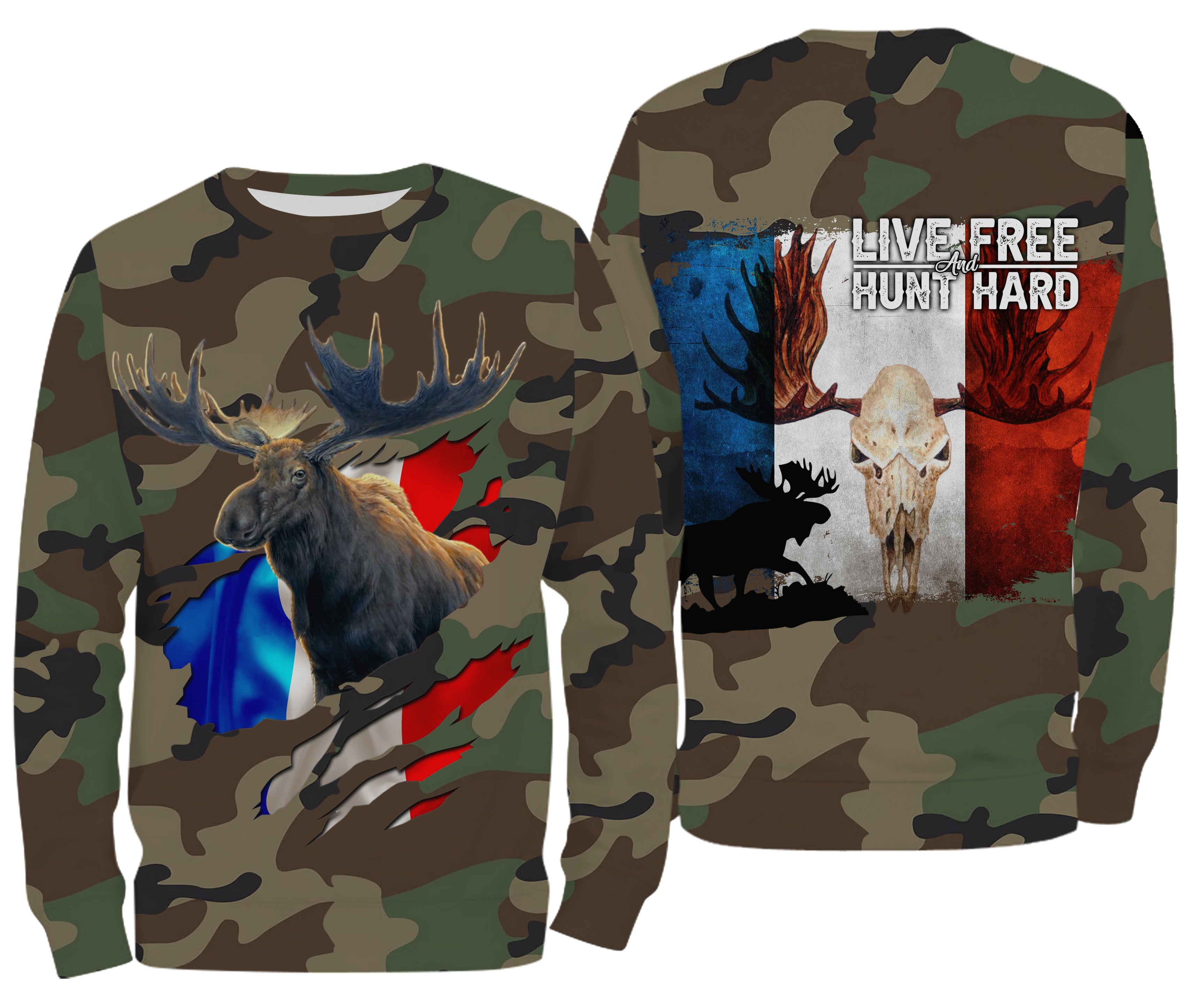 Hunting Deer, Military Camo Hunting, Hunting Gift, Live Free - Hunt Hard, T-Shirt, Hoodie, Anti Apparel