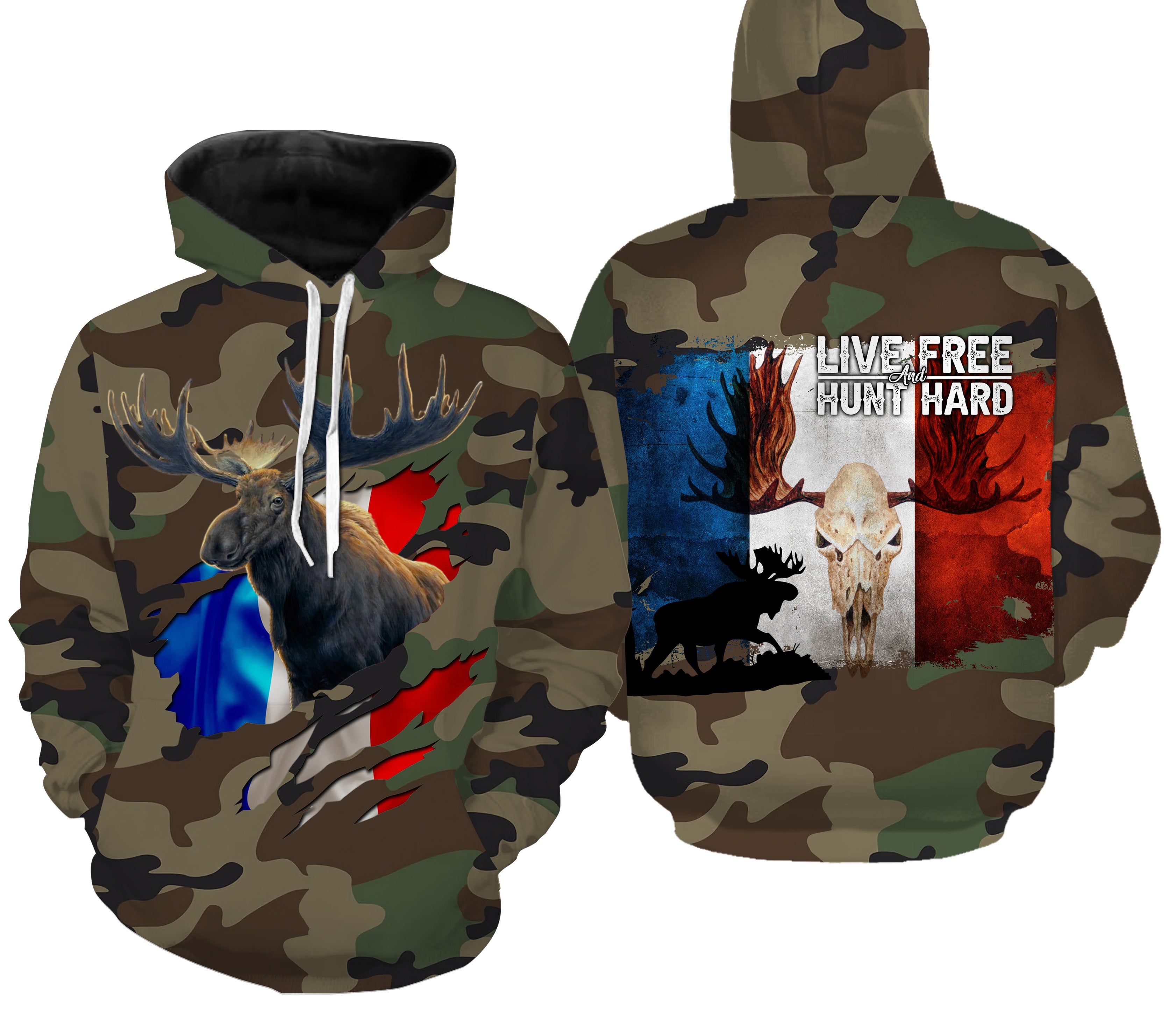 Hunting Deer, Military Camo Hunting, Hunting Gift, Live Free - Hunt Hard, T-Shirt, Hoodie, Anti Apparel