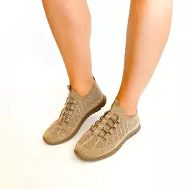 Hush Puppies taupe slip on sneaker