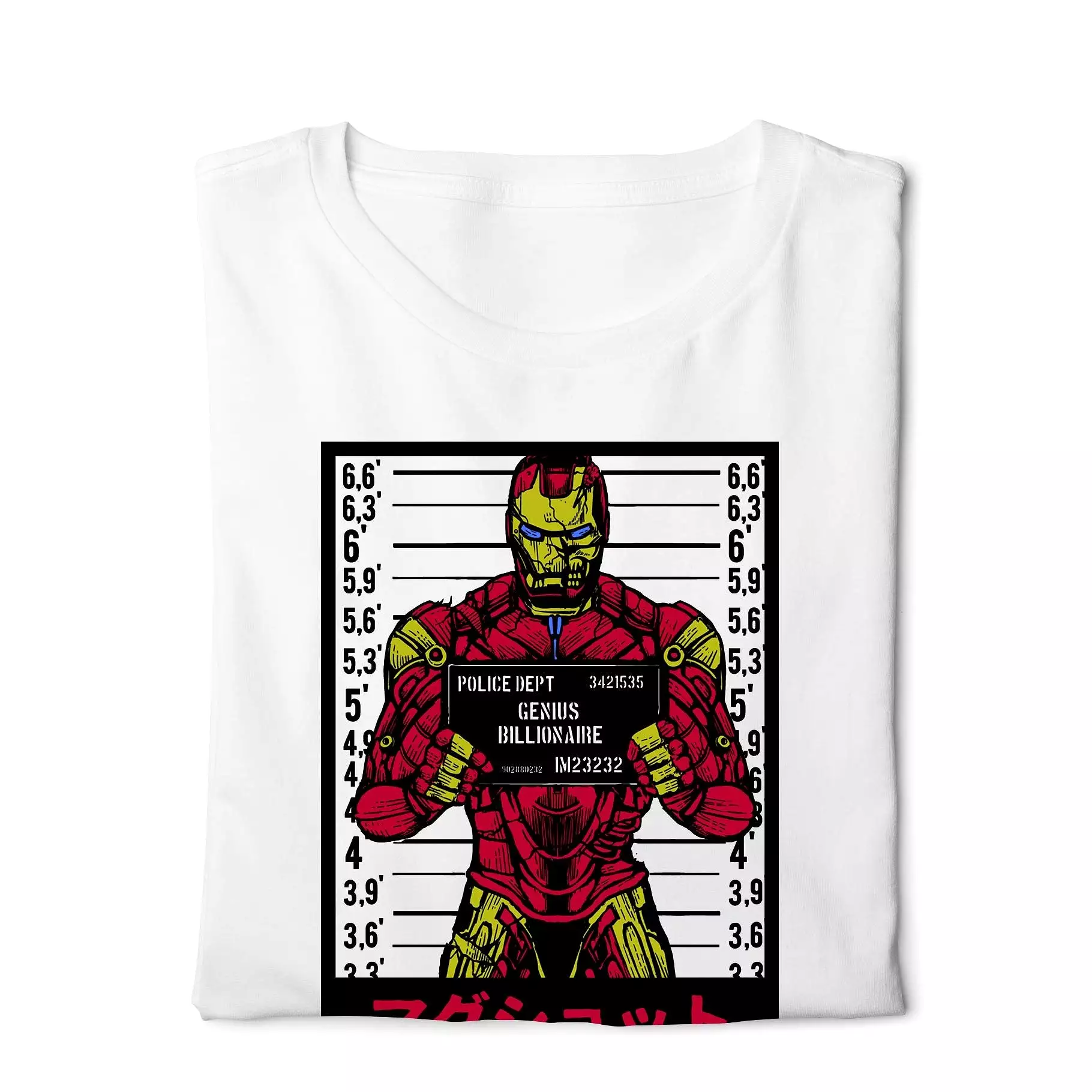 Iron Man T-shirt White Mugshot - Digital Graphics