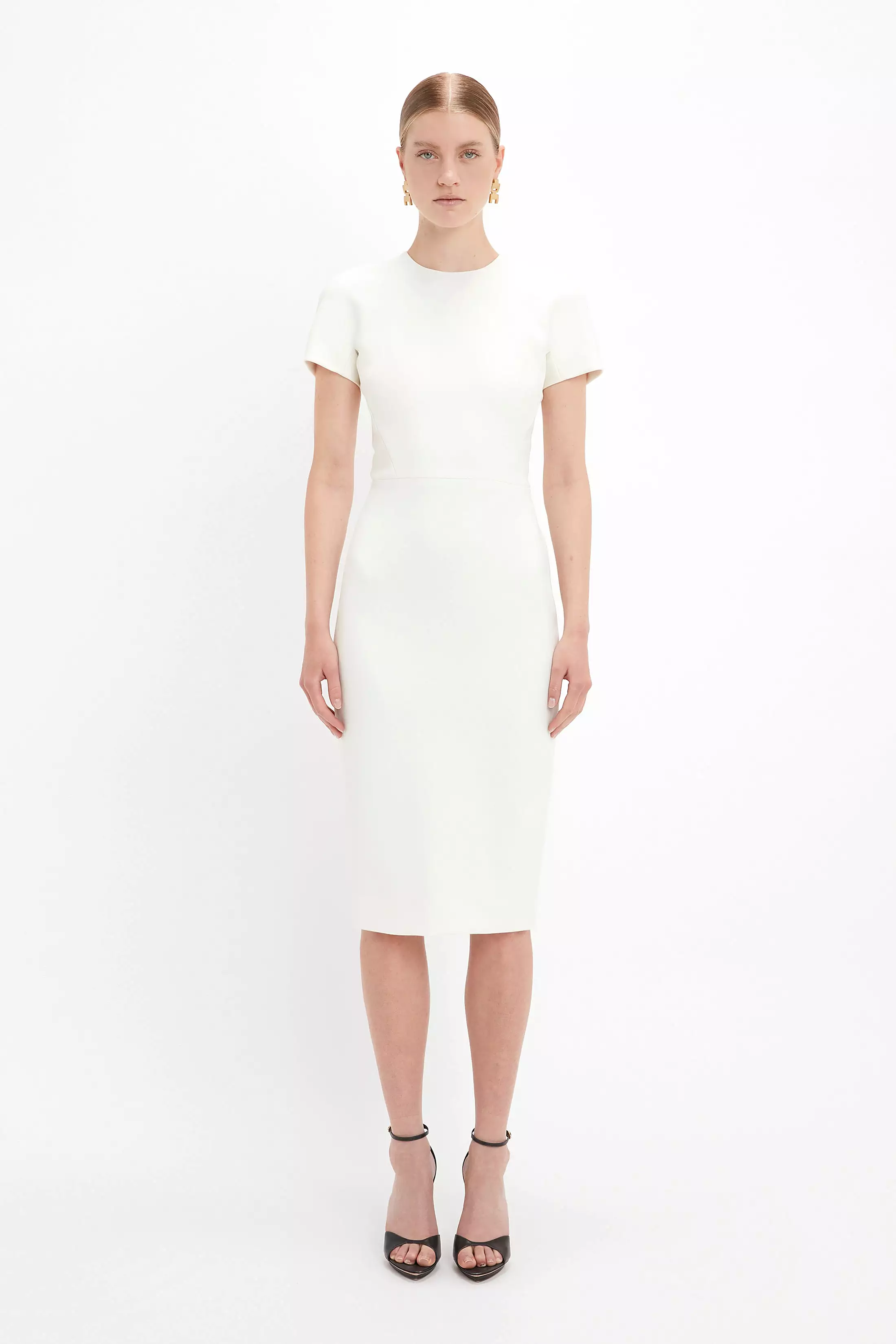 Ivory Fitted T-Shirt Dress.