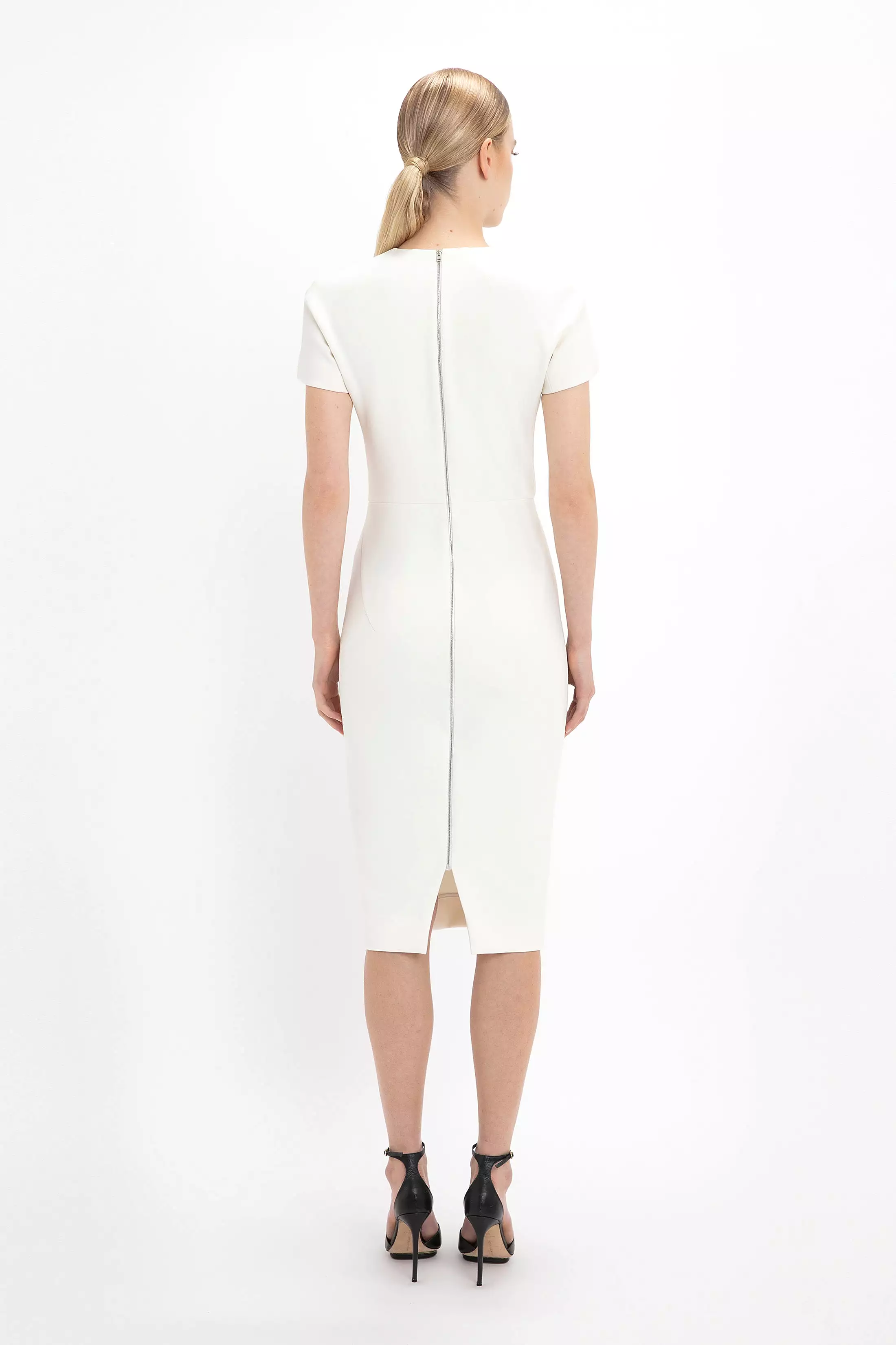 Ivory Fitted T-Shirt Dress.