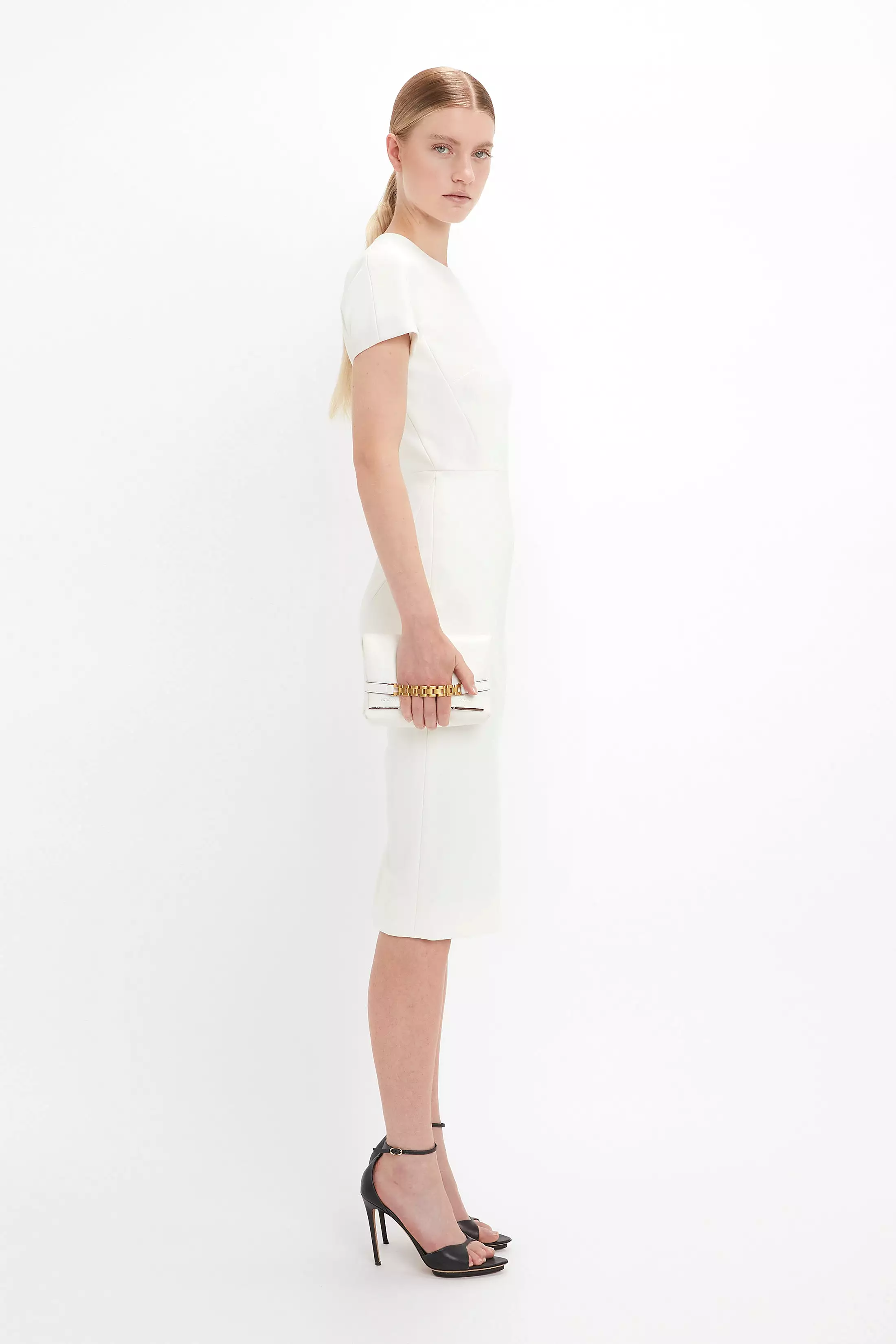 Ivory Fitted T-Shirt Dress.