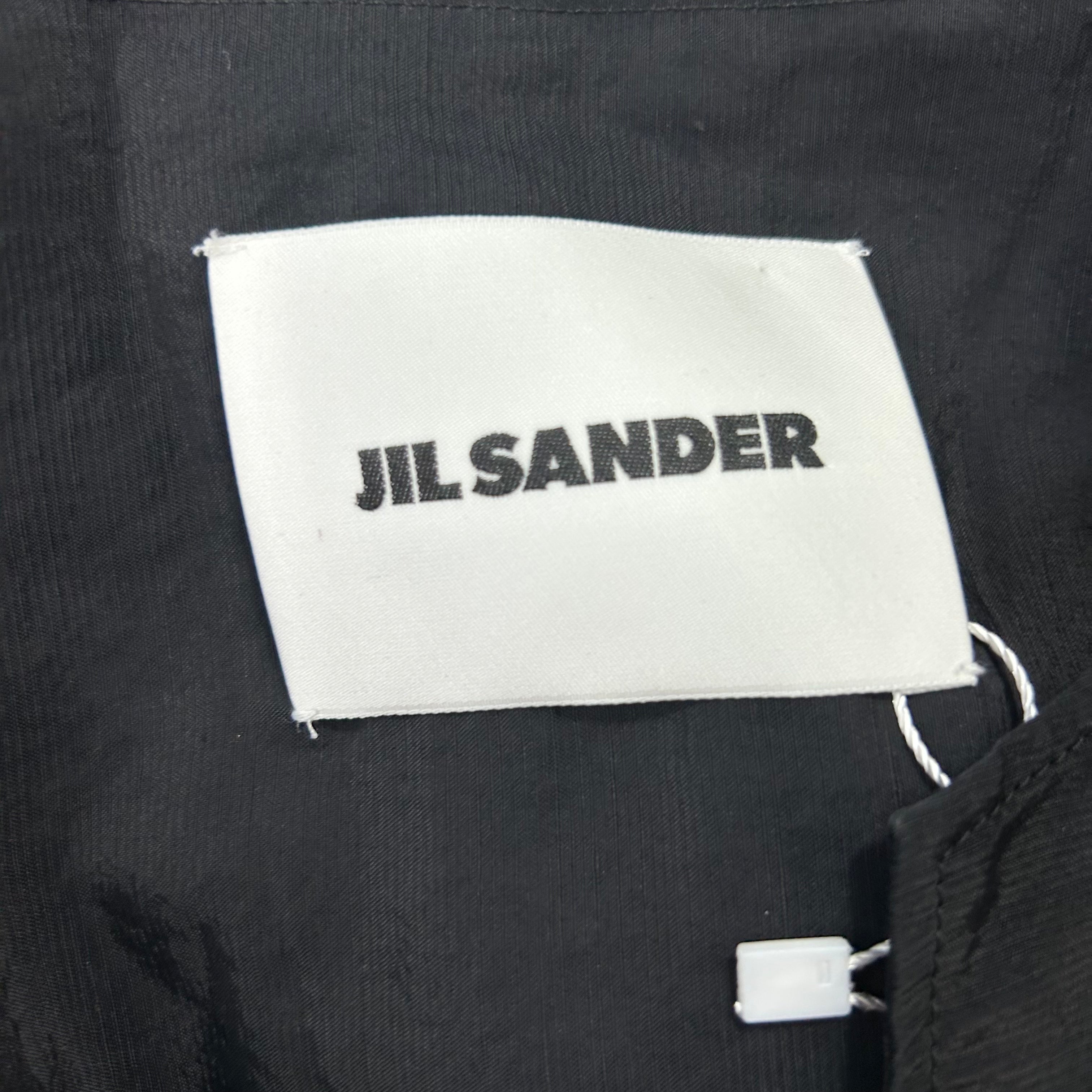 Jil Sander Maxi Dress - Black Linen & Viscose, Tie Front, XS/S/M.