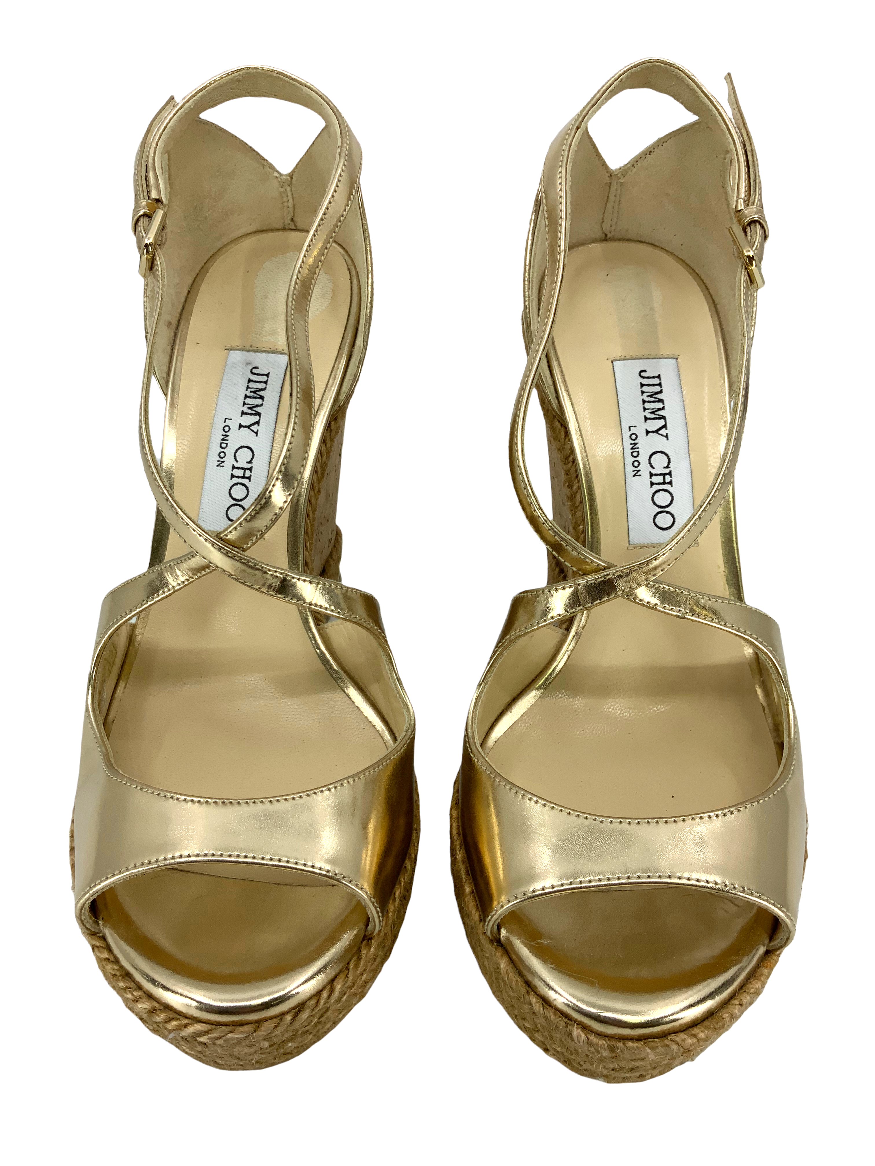 JIMMY CHOO Dakota Wedge Sandals Size 7.5