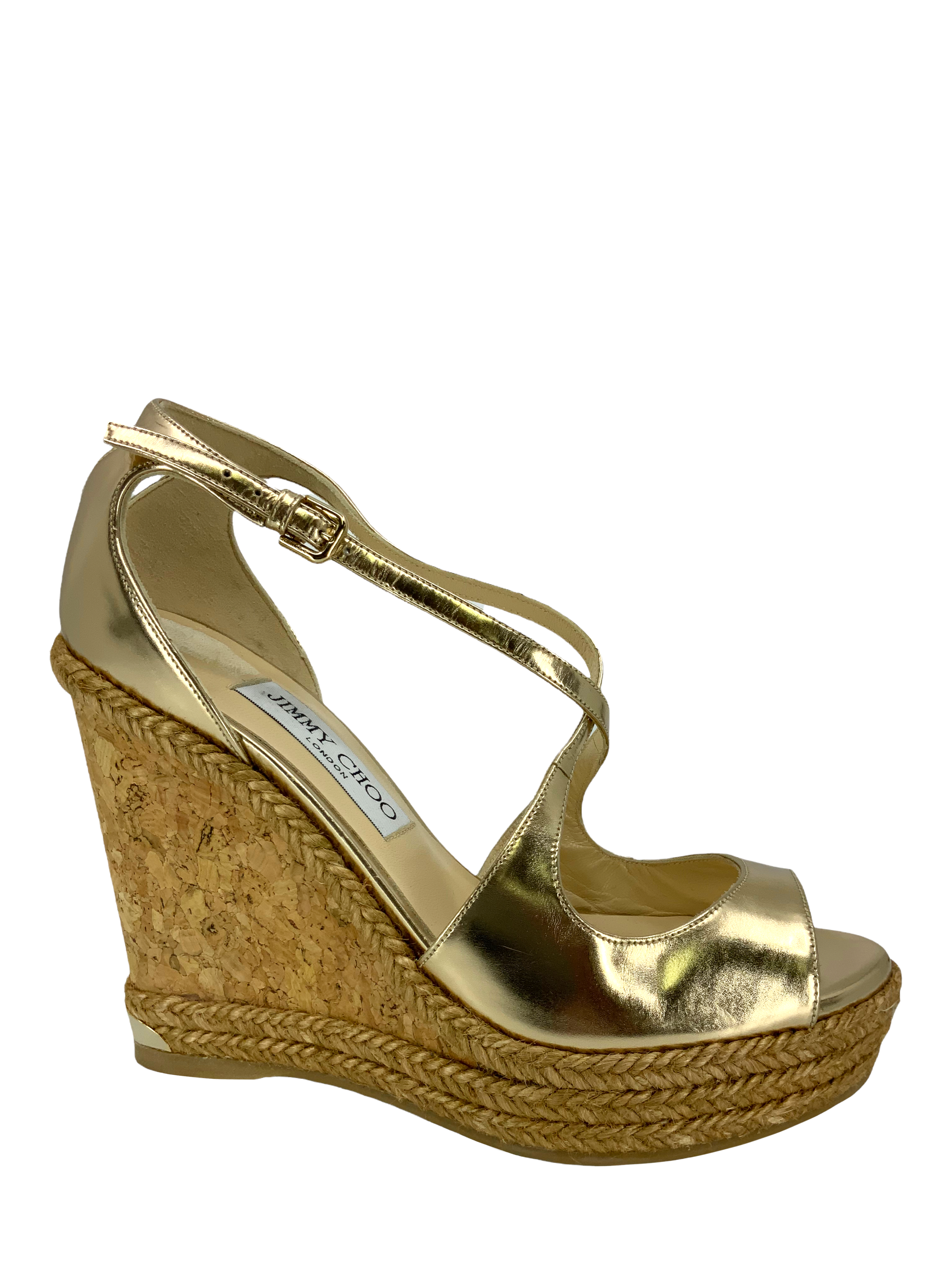 JIMMY CHOO Dakota Wedge Sandals Size 7.5