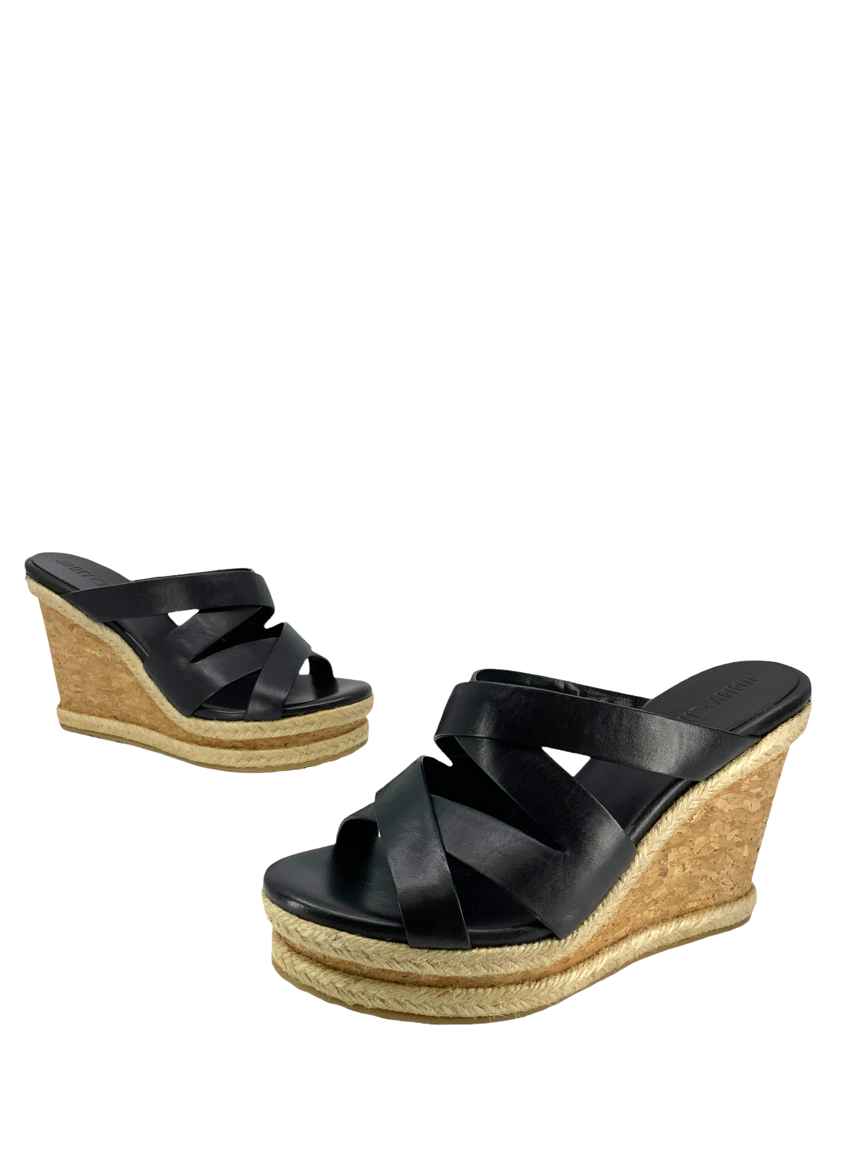 Jimmy Choo Prisma size 6 wedge sandals - leather cork