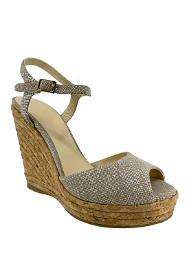 Jimmy Choo Suede Cork Platform Wedge Sandals Size 9.5