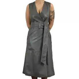 Joseph Ash Grey Nappa Leather Dress XS