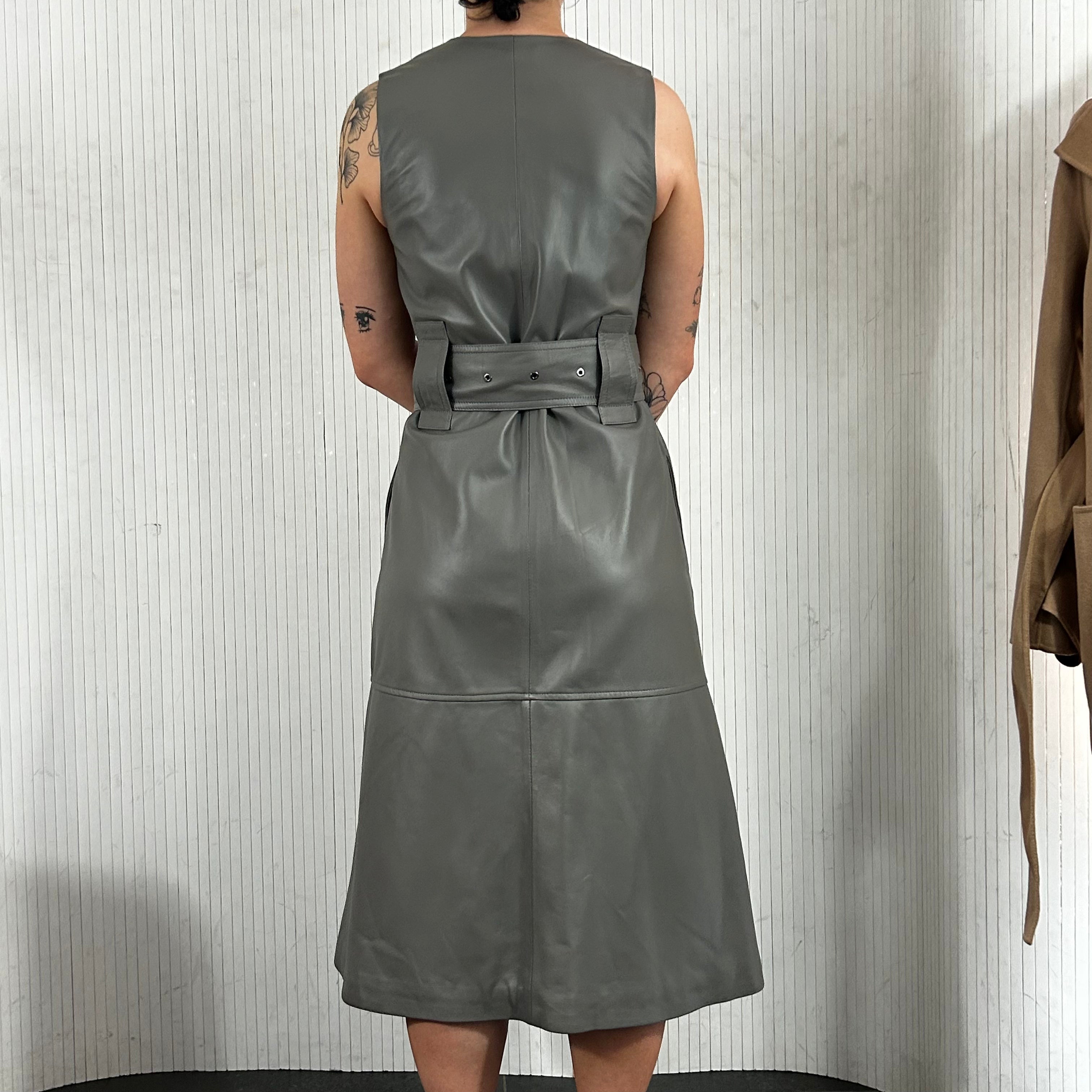 Joseph Ash Grey Nappa Leather Dress XS