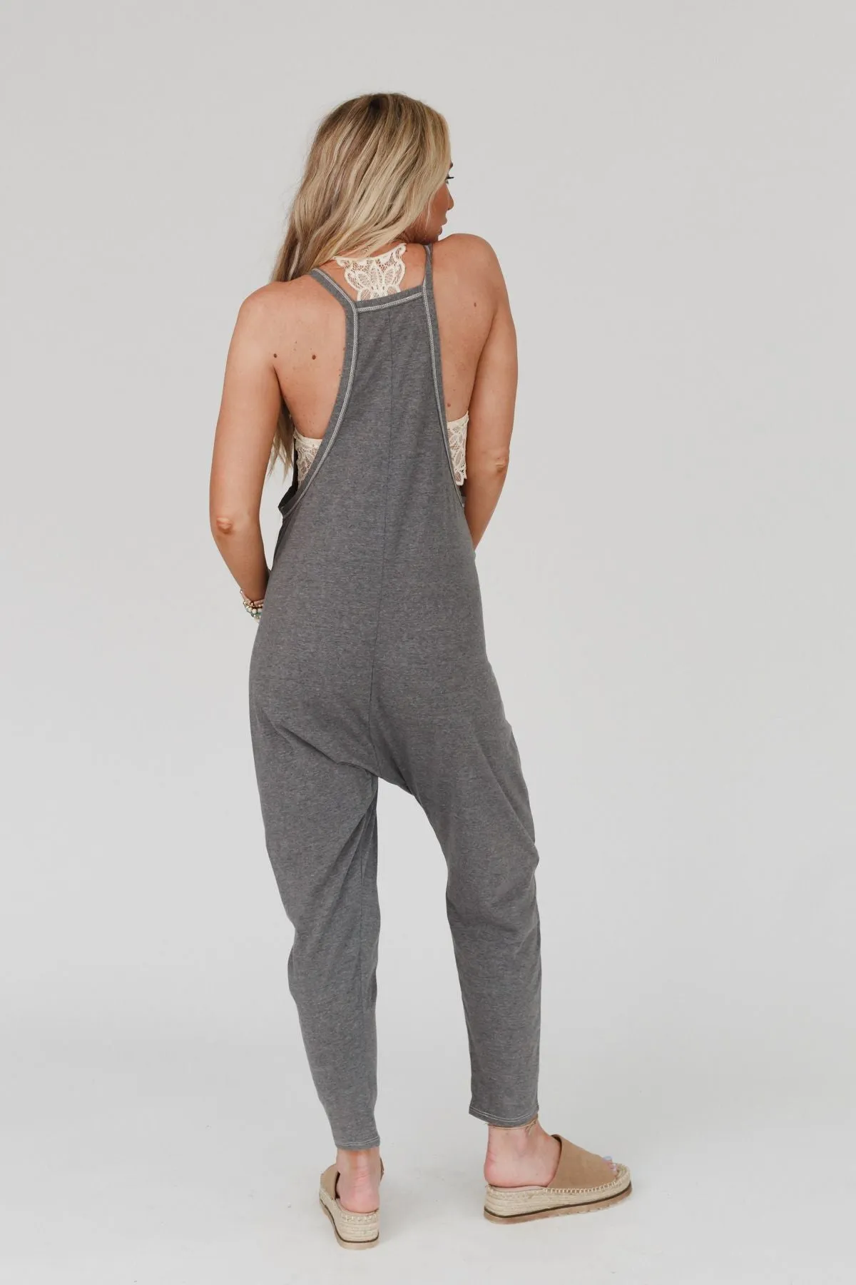 Charcoal Harem Jumpsuit - Jump To It