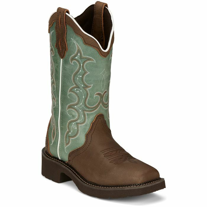 Justin Women's Western Boot in Distressed Brown