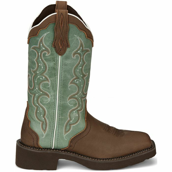 Justin Women's Western Boot in Distressed Brown