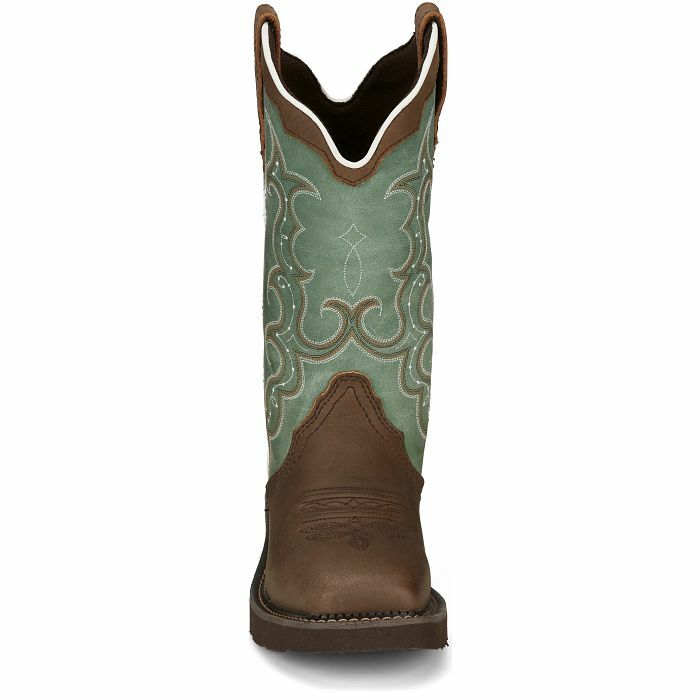 Justin Women's Western Boot in Distressed Brown