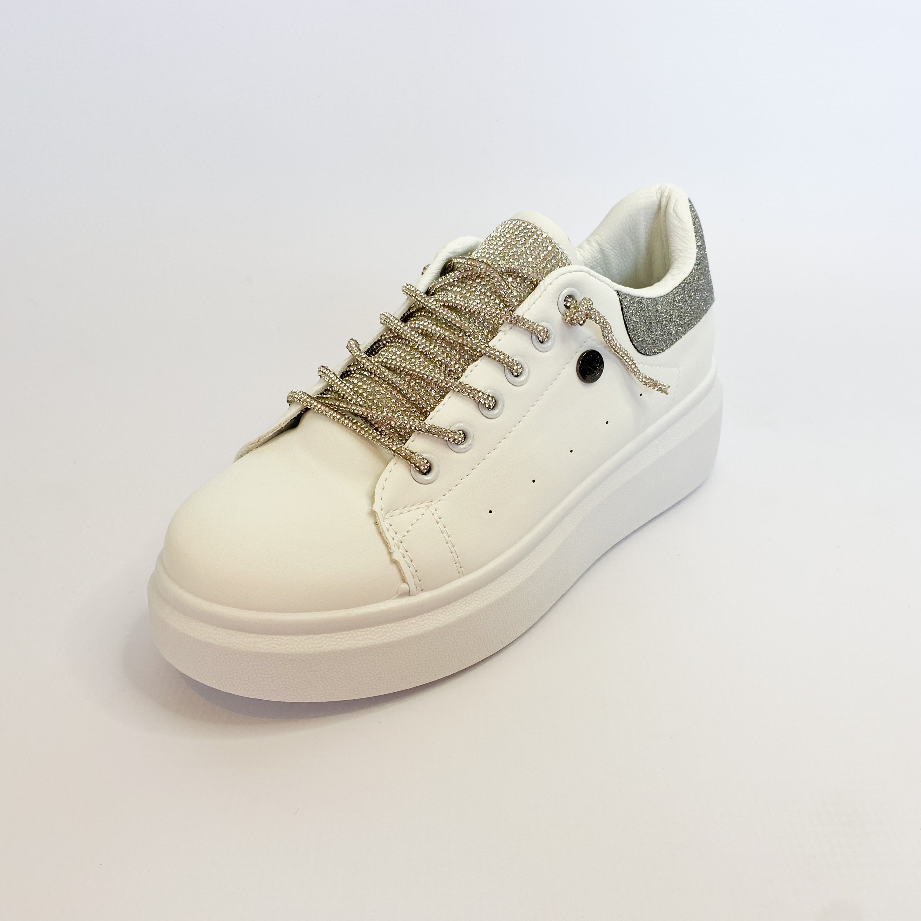 KG white silver glitter sneaker -  Shop the latest white and silver glitter sneakers by KG.