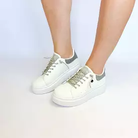 KG white silver glitter sneaker -  Shop the latest white and silver glitter sneakers by KG.