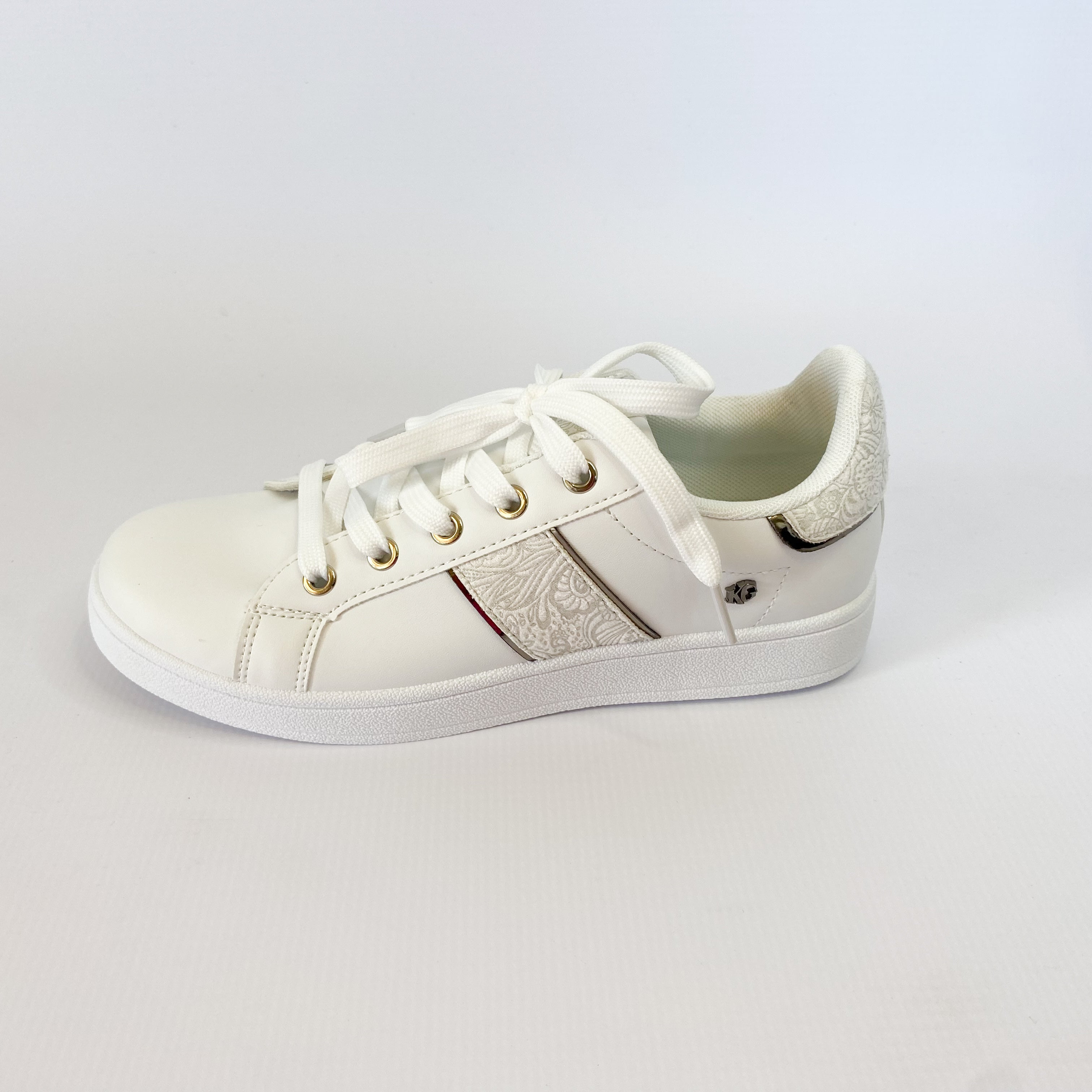 KG white silver striped sneaker