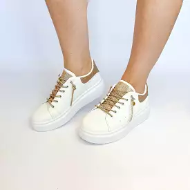 KG White/Rose Gold Glitter Sneaker: Sparkling and Stylish Footwear Option