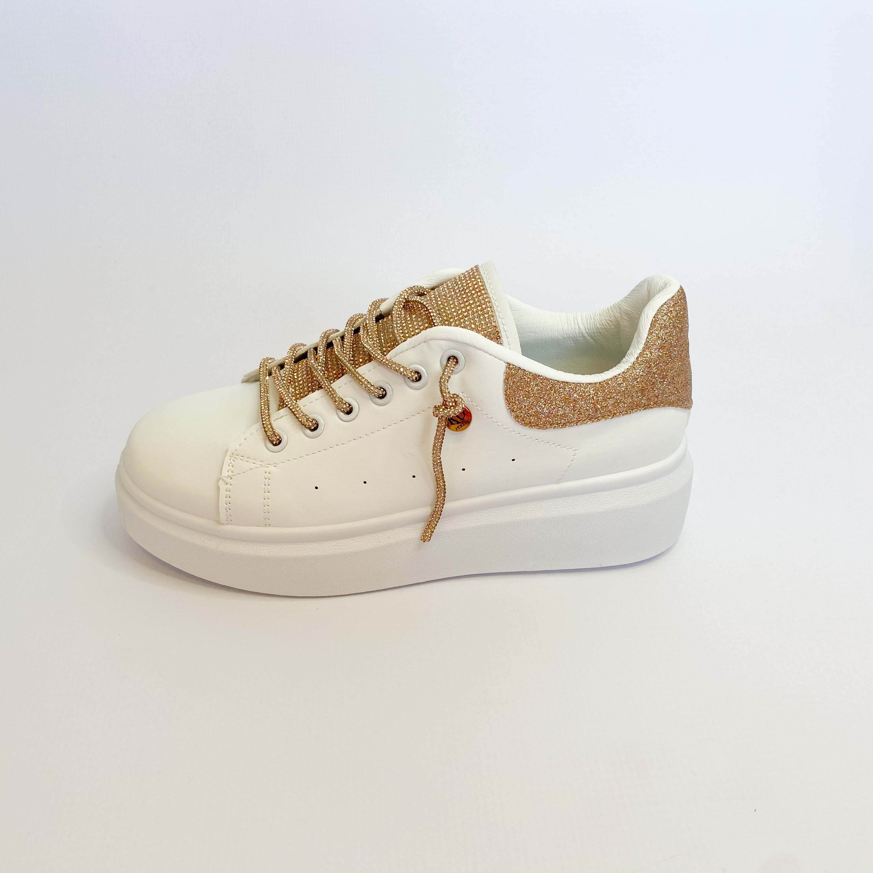 KG White/Rose Gold Glitter Sneaker: Sparkling and Stylish Footwear Option