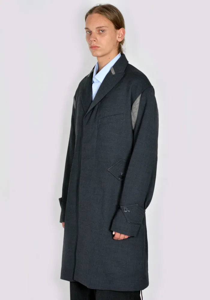 Kiko Kostadinov Kkaw23j02-27 Solon Long Coat Shadow Grey Ash Grey