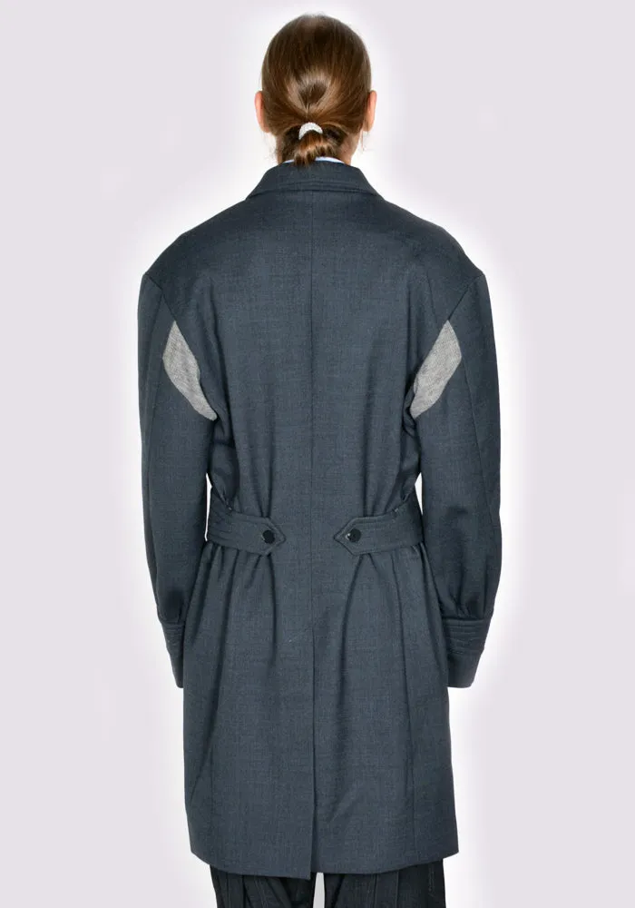 Kiko Kostadinov Kkaw23j02-27 Solon Long Coat Shadow Grey Ash Grey