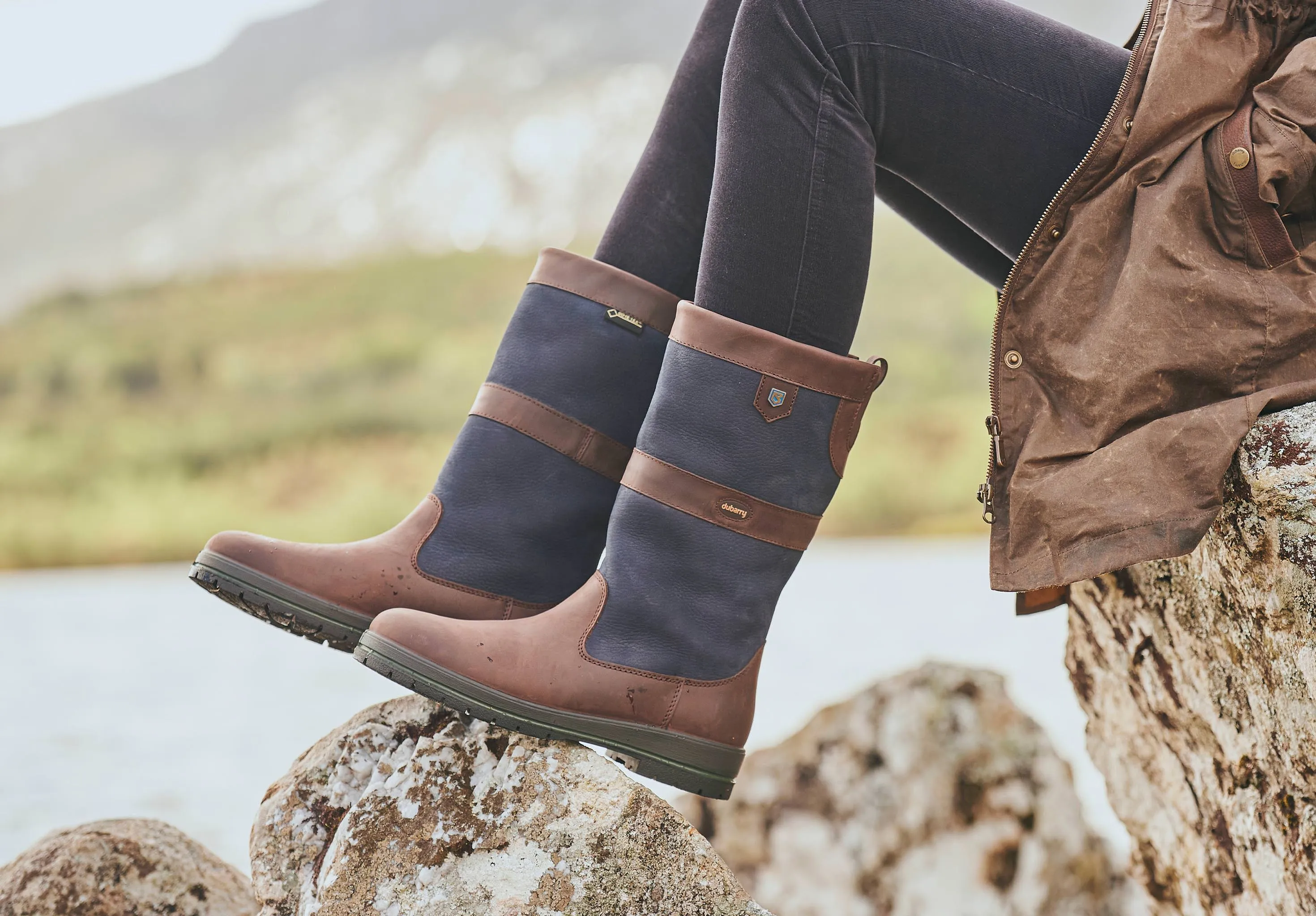 Kildare Ladies Country Boot Navy Brown