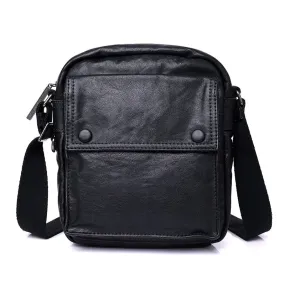 Korean Men's Outdoor Sports Shoulder Messenger Bag in Genuine Leather